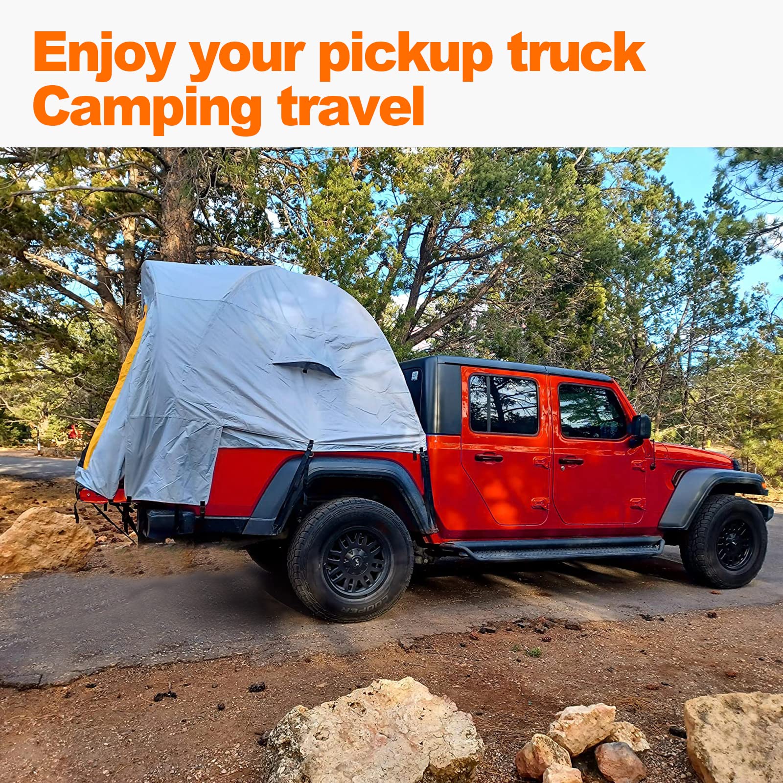 **Gladiator Truck Bed Tent for 5-5.5ft Pickup Trucks - Waterproof Camping Tent with Removable Rainfly & Carrying Case - Perfect for Jeep Gladiator, Full-Size & Compact Trucks - Ideal for Outdoor Adventures, Road Trips & Camping**