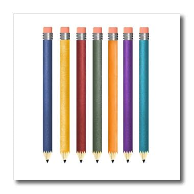 3D Rose No.3 Pencils Iron-On Heat Transfer for White Fabric - 6x6 Inch - DIY T-Shirt, Tote Bag & Apparel Decoration for School, Office & Art Projects