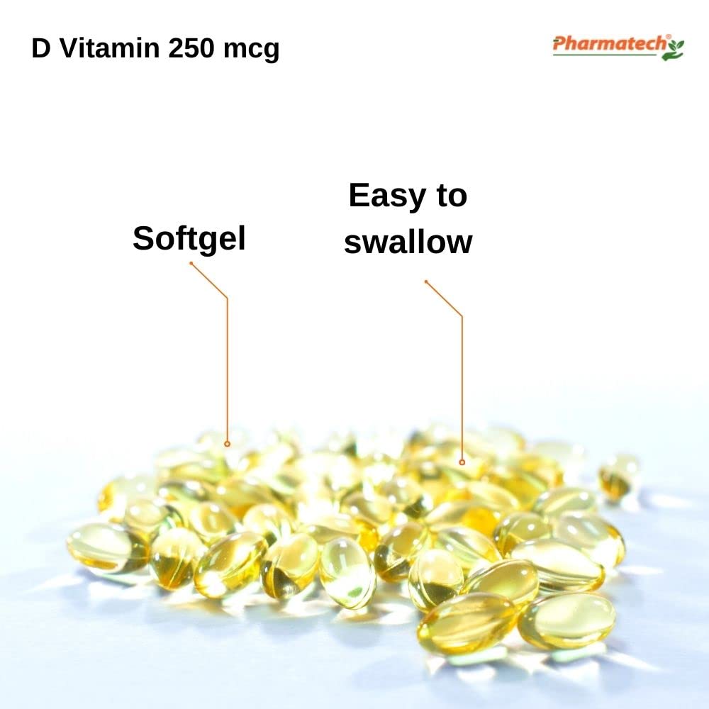 High Potency Vitamin D3 10000 IU (250 mcg) Softgels - Supports Immune System, Bone & Muscle Health - Gluten Free, Sugar Free - 250 Count - Ideal for Daily Wellness & Immune Support