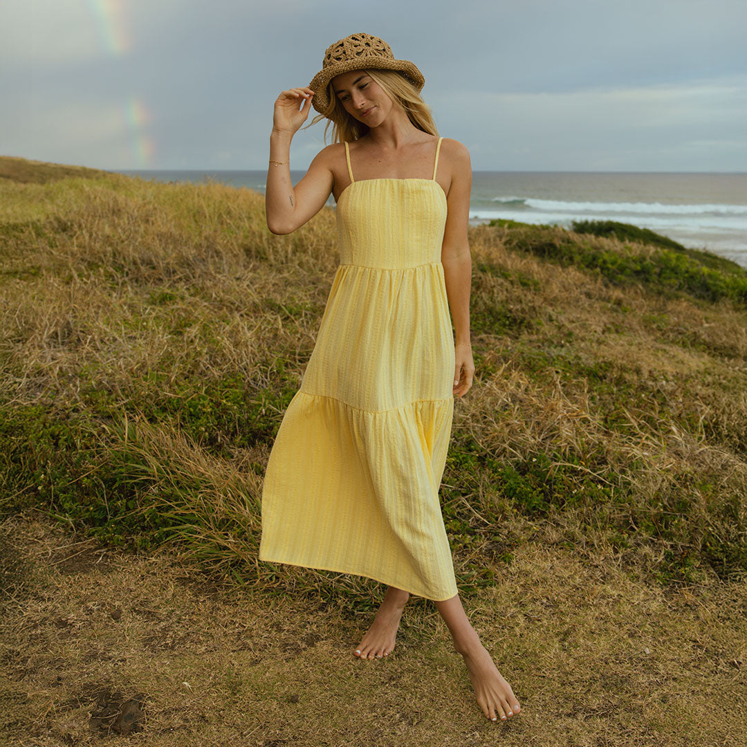 Butter Midi Dress for Women - Elegant Summer Beach Dress for Vacation, Party, and Casual Wear