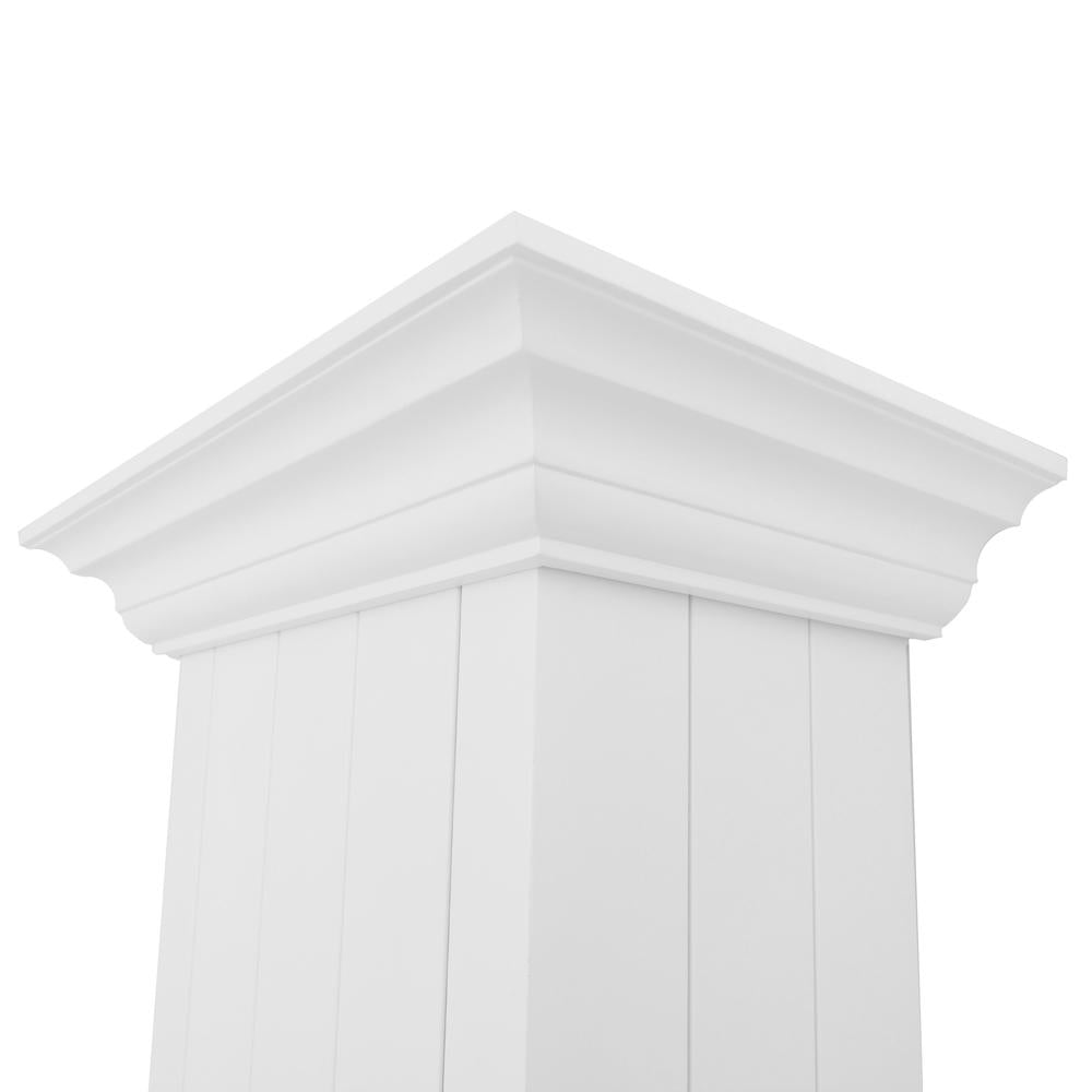 ZLINE 48 Inch Wooden Wall Mount Range Hood - Shiplap Bright White Finish (KPWW 48) | Modern Kitchen Ventilation for Home Cooking & Baking