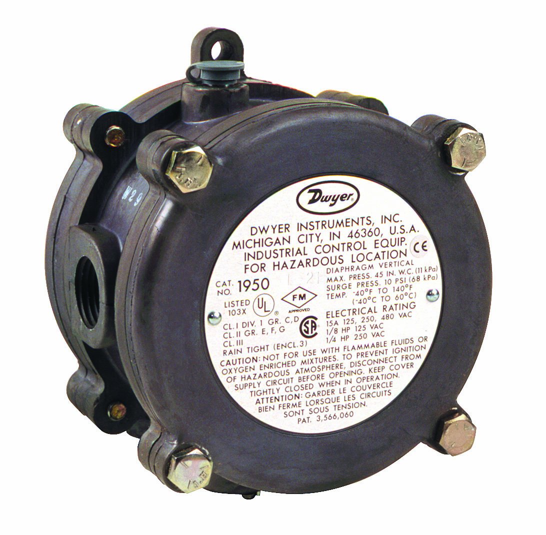 Dwyer Series 1950 Explosion-Proof Differential Pressure Switch - 0.07-0.15