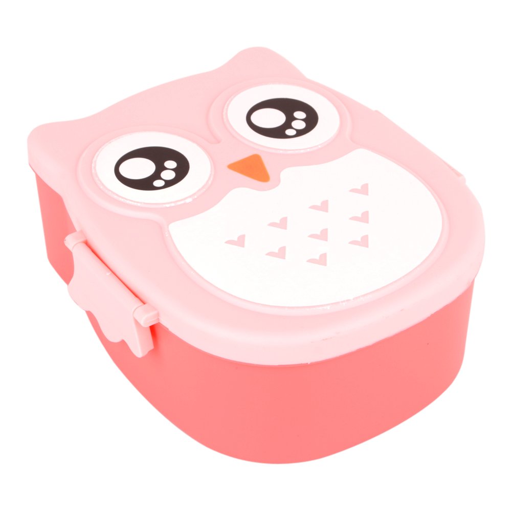 Bird Shaped Cute Owl Lunch Box - Plastic Portable Microwave Safe Food Storage Container for Kids School Lunch, Office Meal Prep & Picnic