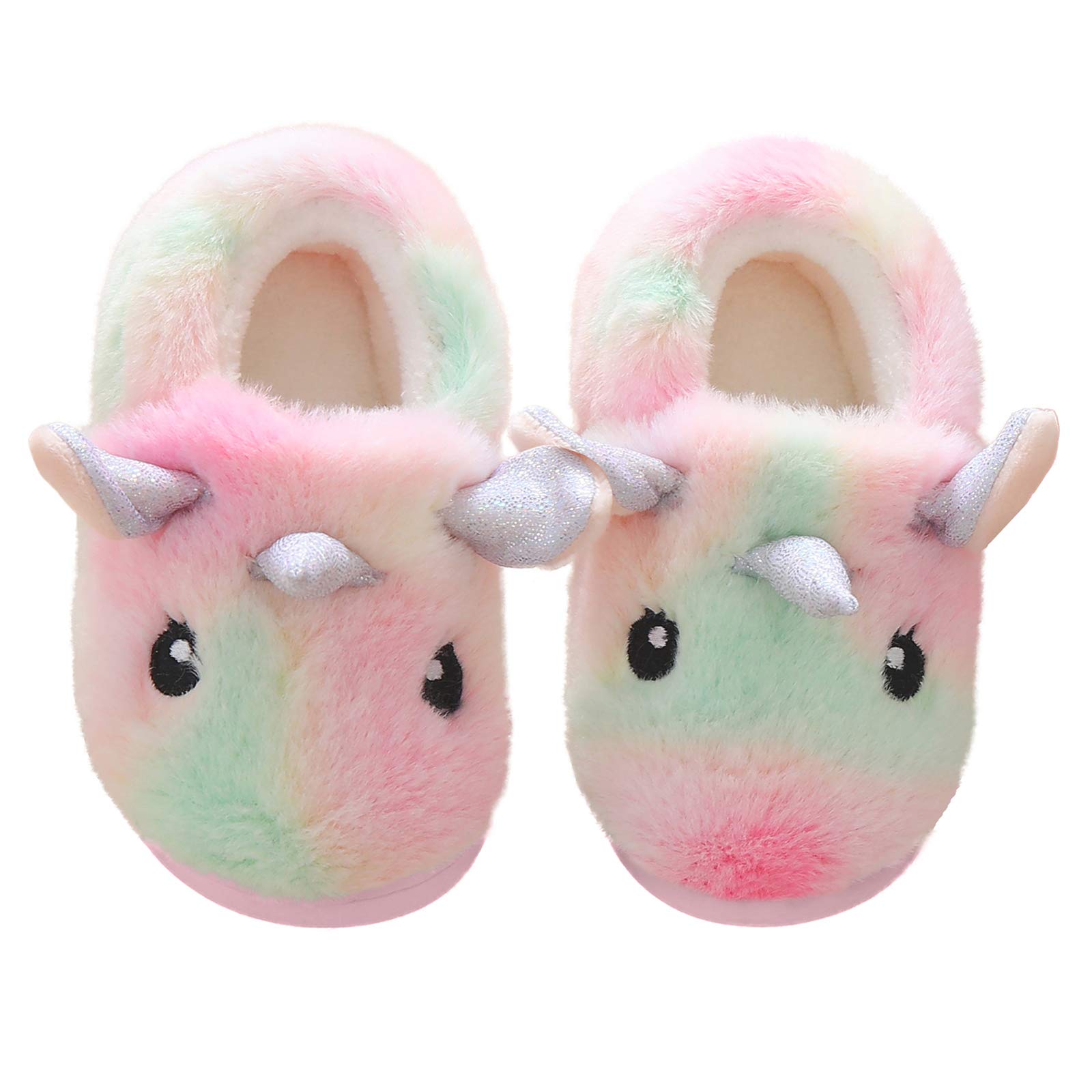 Ainikas Boys & Girls Plush House Slippers - Warm Fuzzy Non-Slip Winter Slippers for Toddlers & Kids - Perfect for Indoor Comfort, Playtime & Cold Weather
