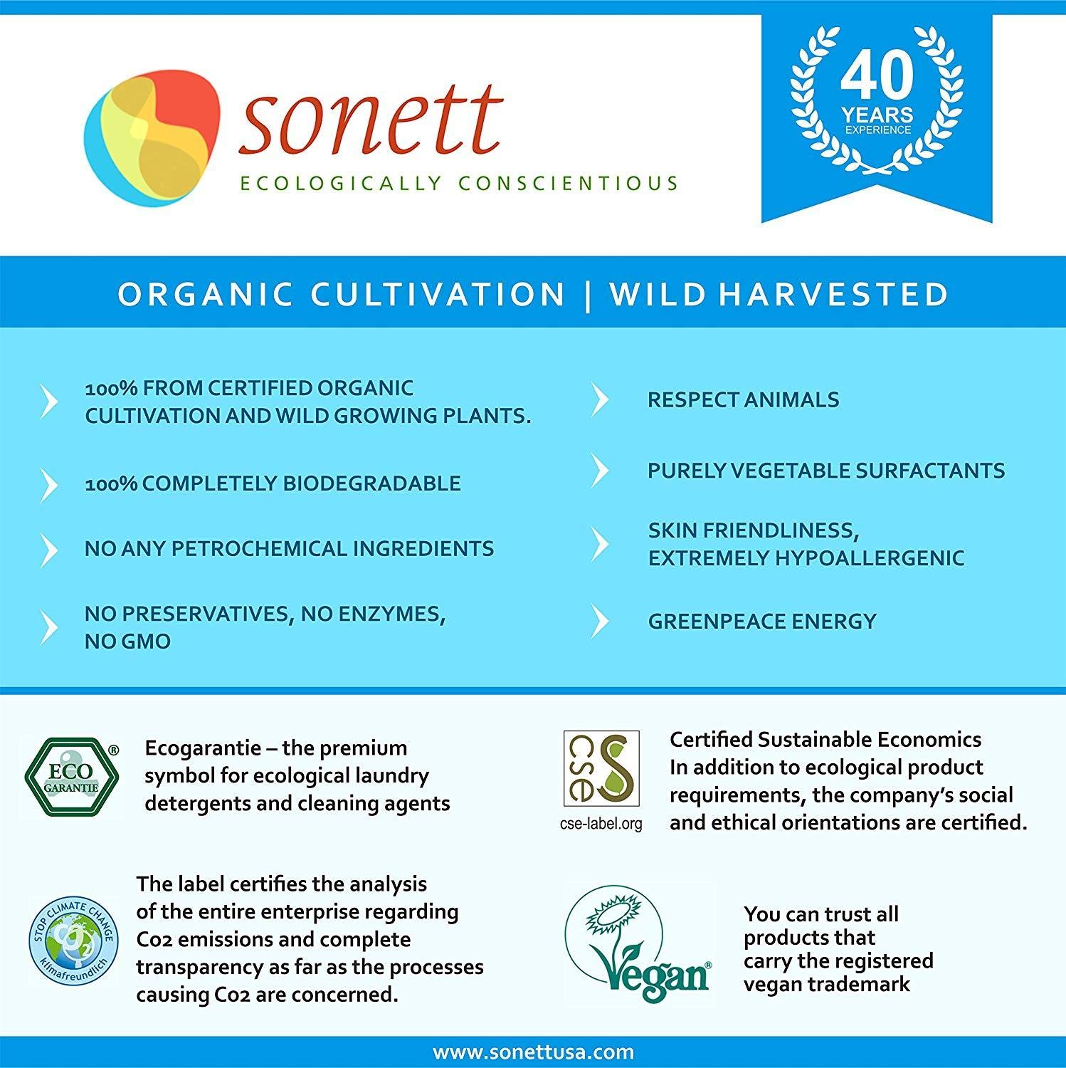 Sonett Organic Curd Soap Bar 3.5 oz | 100% Natural & Vegan | Handmade with Organic Ingredients | Gentle Cleansing for Face, Body & Sensitive Skin | Eco-Friendly Bath & Shower Soap