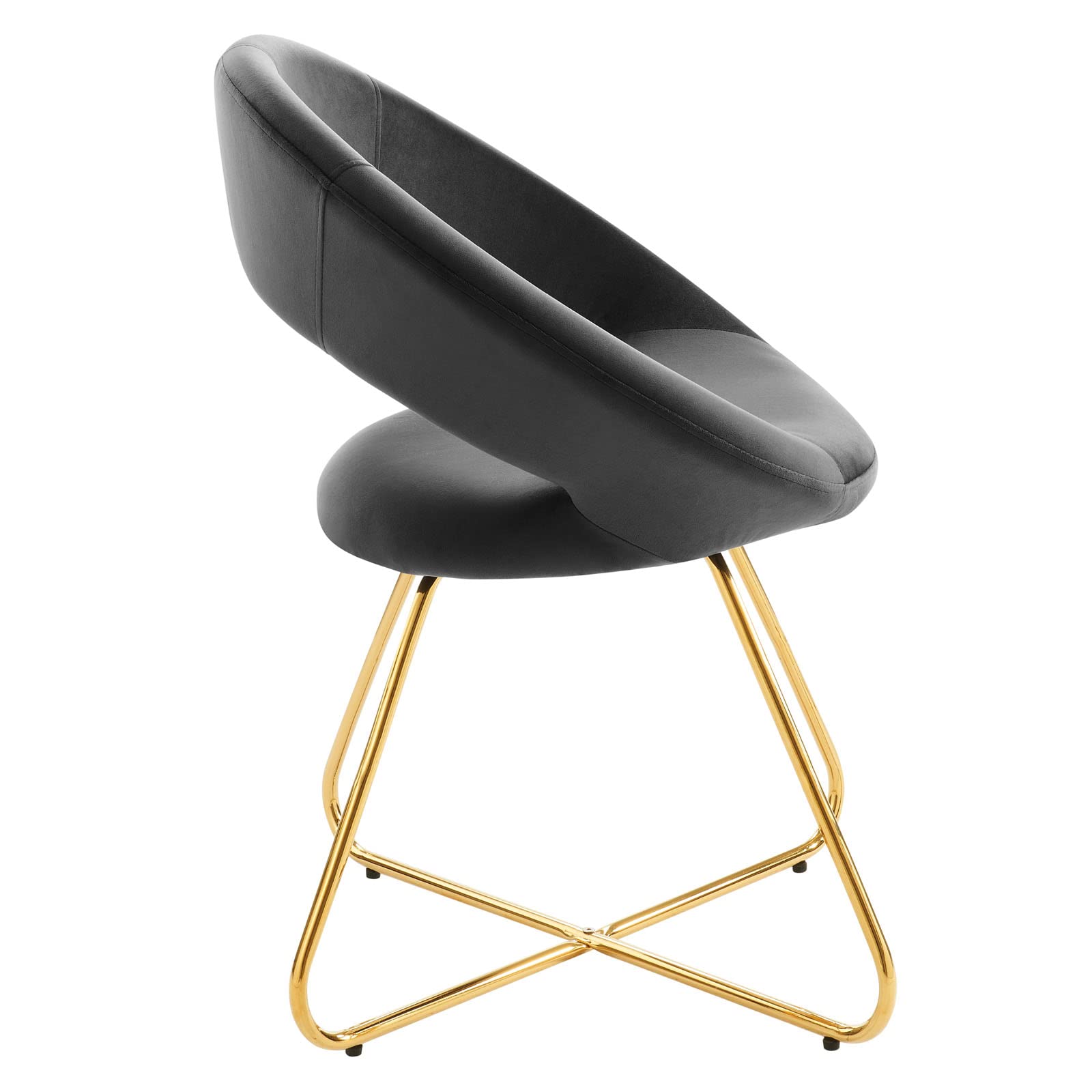 Premium Velvet Dining Chairs Set of 2 - Modern Gold & Charcoal Upholstered Accent Chairs for Elegant Dining Room, Restaurant or Home Decor