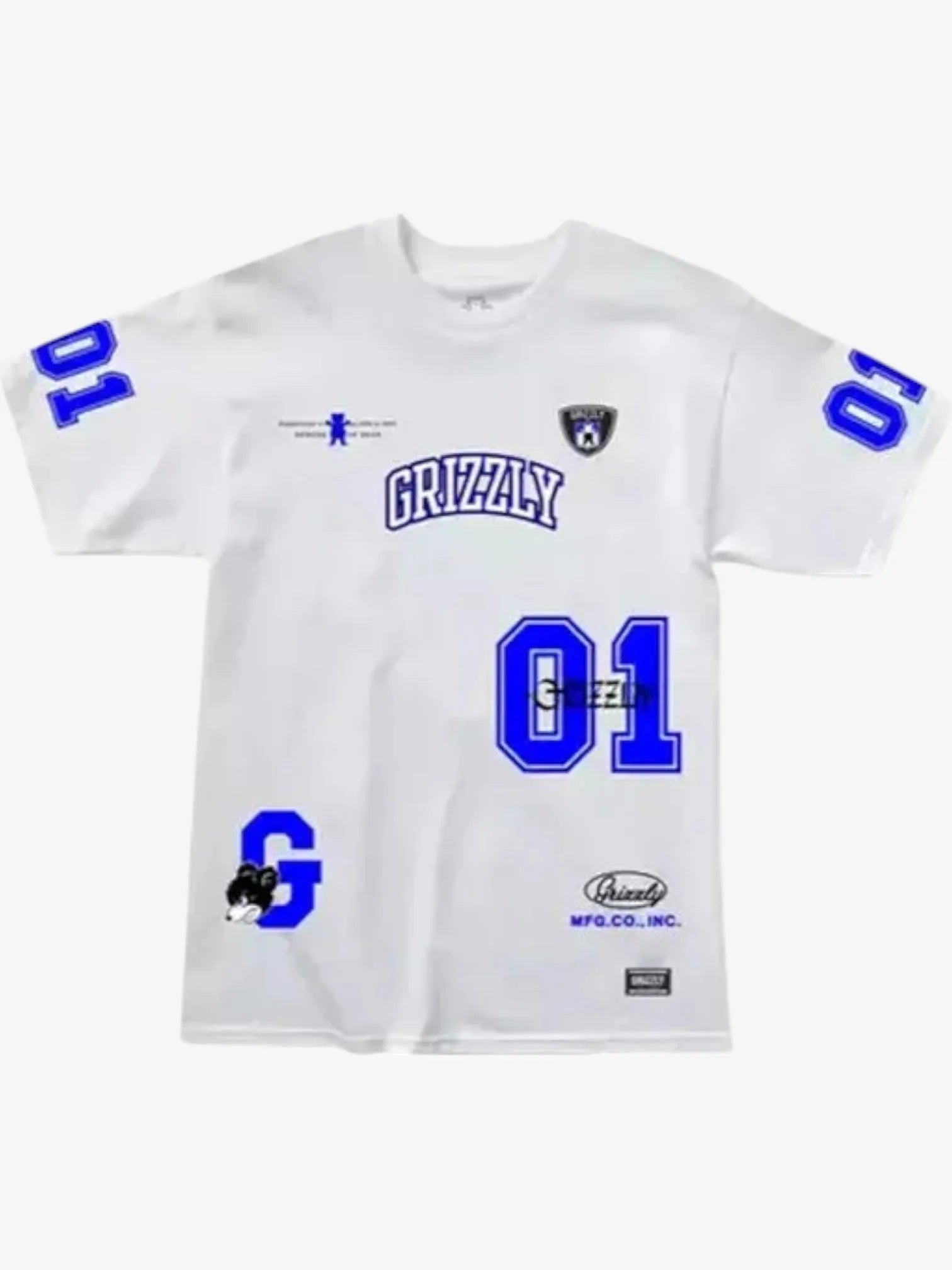 Grizzly Third Down White T-Shirt - Comfortable Cotton Tee for Men - Perfect for Casual Wear, Sports & Outdoor Activities