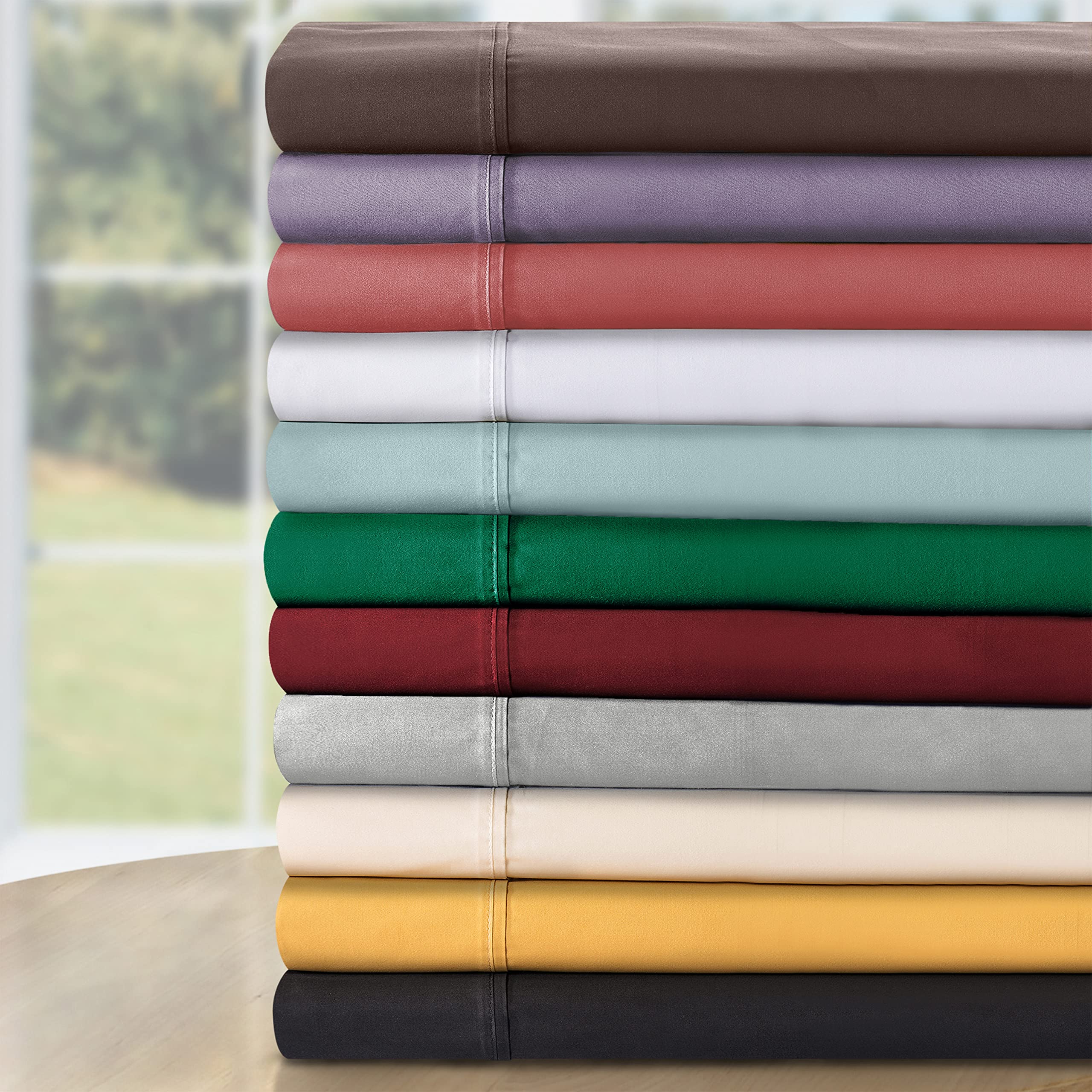 Premium 530 Thread Count Egyptian Cotton Bed Sheet Set - Queen Size White (1 Fitted Sheet, 1 Flat Sheet, 2 Pillowcases) | Ultra-Soft Sateen Weave Luxury Bedding | Perfect for Master Bedrooms, Guest Rooms & Hotel-Style Comfort