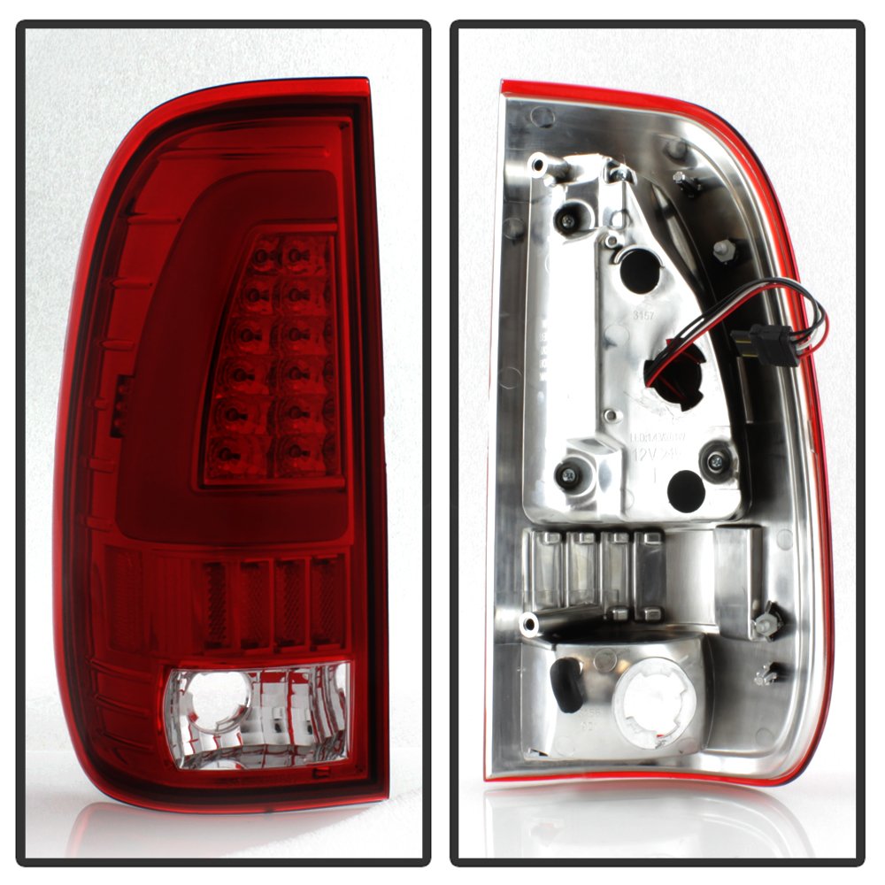 Xtune LED Tail Lights for Cars - ALT-ON-FF15097-LBLED-RC - Bright Red LED Brake Lights with Smoke Lens - Universal Fit for Most Vehicles - Perfect for Night Driving & Enhanced Safety