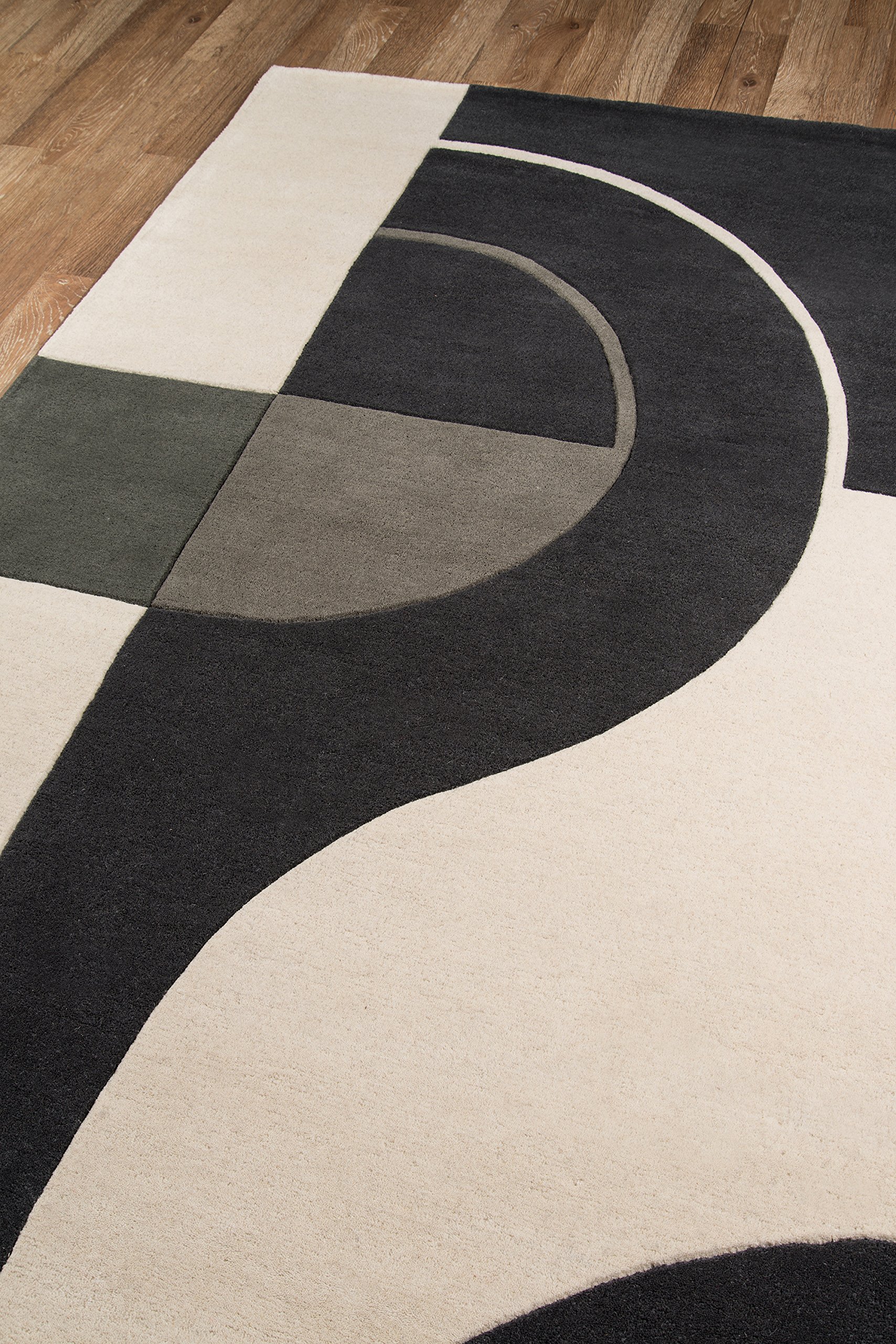 Momeni Delhi Collection 5' x 8' Charcoal Area Rug - Soft Modern Handmade Wool Rug for Living Room, Bedroom & Home Decor