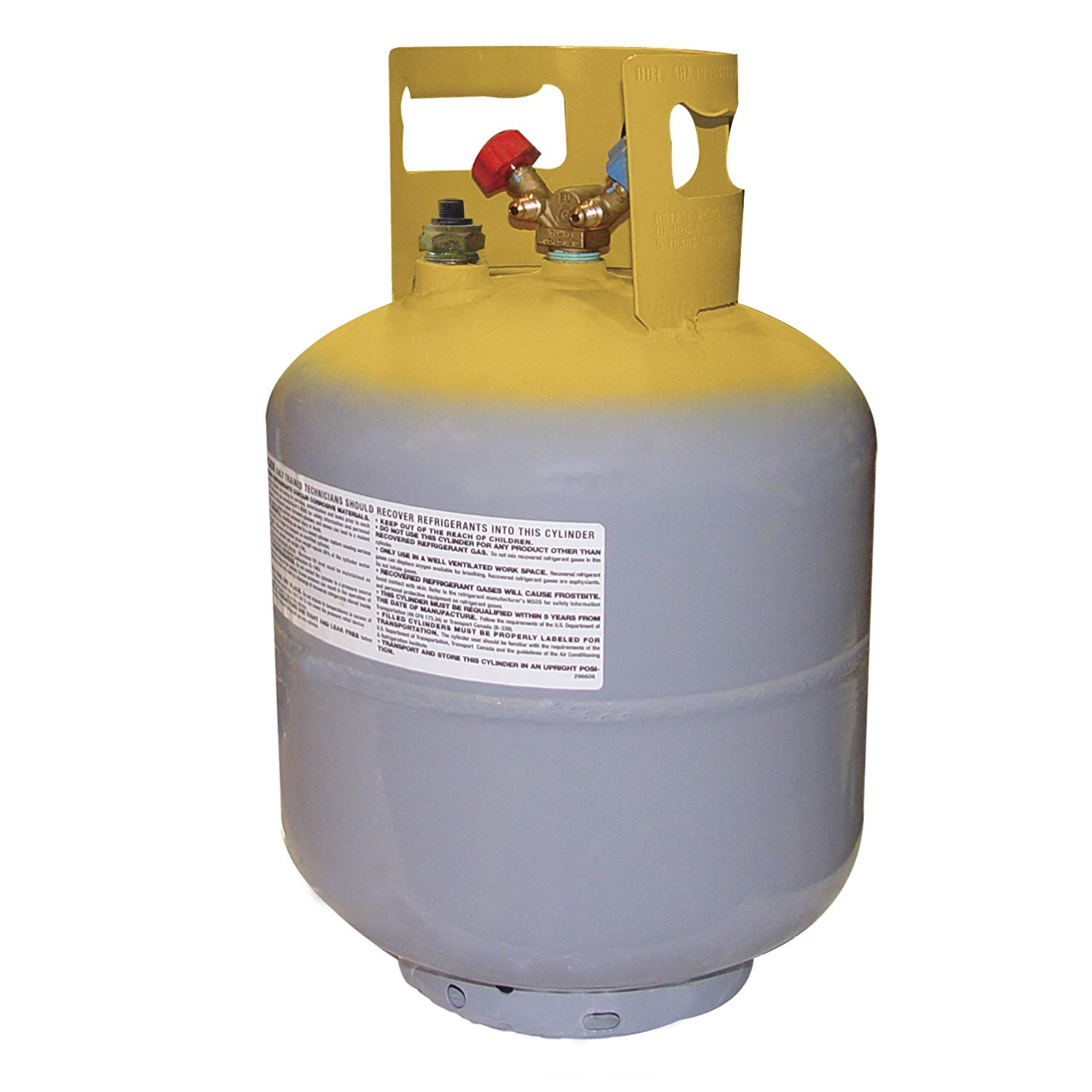 MasterCool 66011 50 Lbs R134A Refrigerant Recovery Tank with Auto Shutoff Float Switch - Perfect for HVAC Technicians & Auto AC Repair Shops