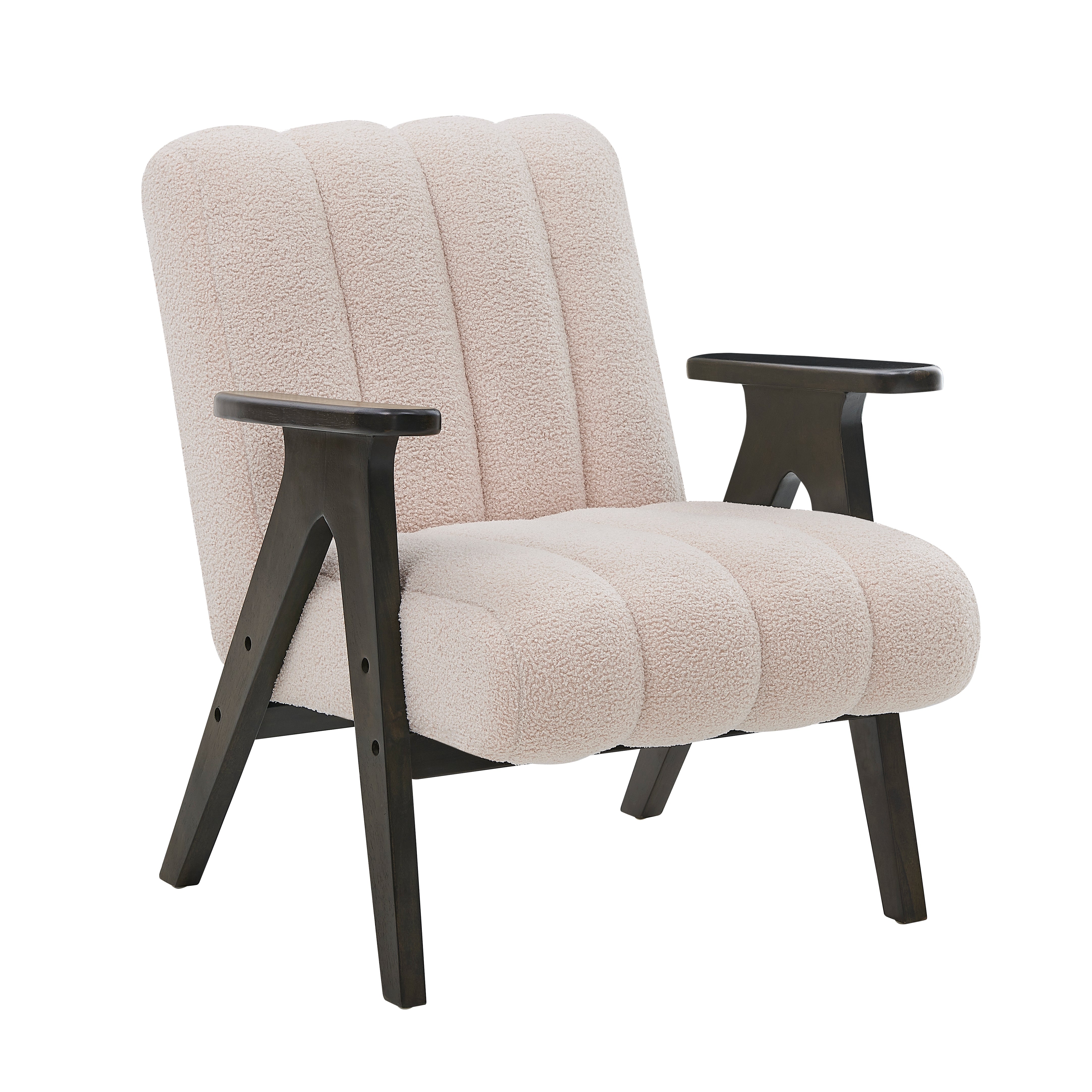 Roundhill Furniture Rella Modern Accent Chair with Espresso Wood Frame - Stylish Living Room Seating for Home Office, Lounge & Bedroom Decor