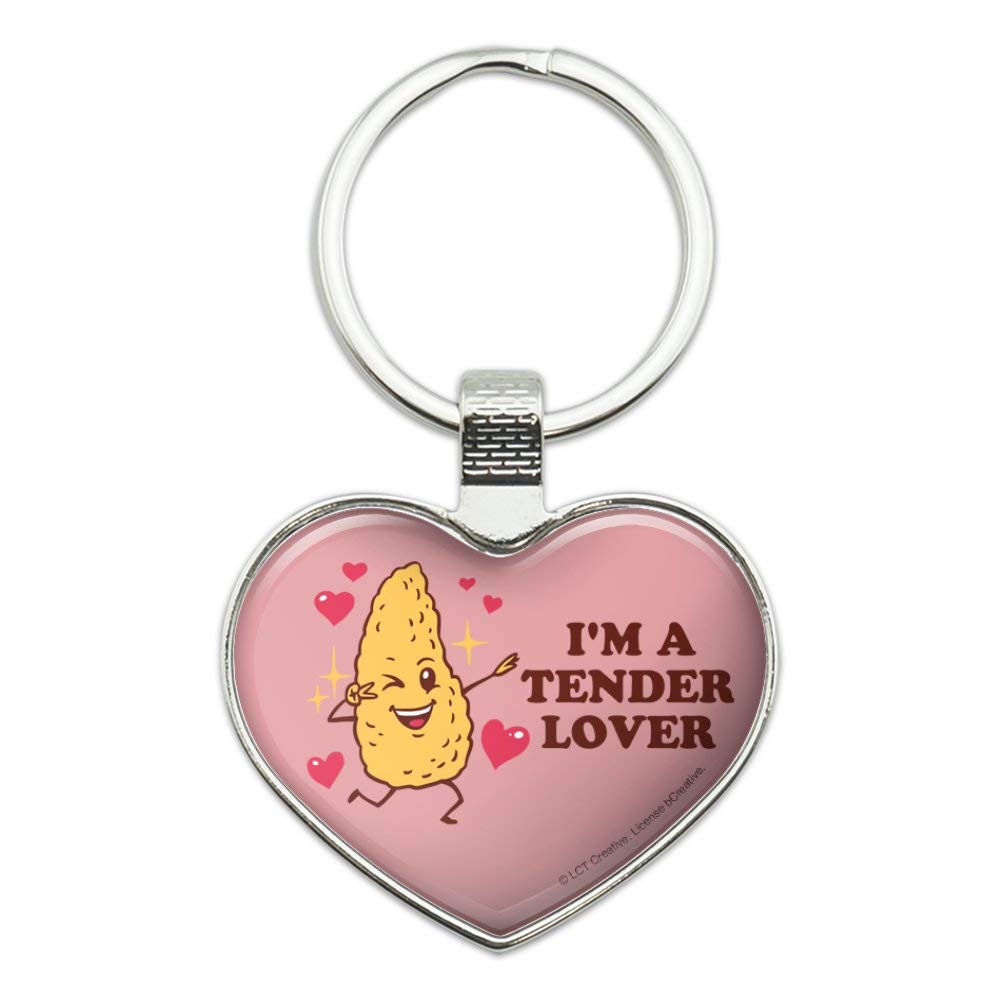 Funny Chicken Nugget Keychain - Heart Love Metal Key Ring for Couples & Friends - Perfect Gift for Valentine's Day, Anniversaries & Everyday Carry