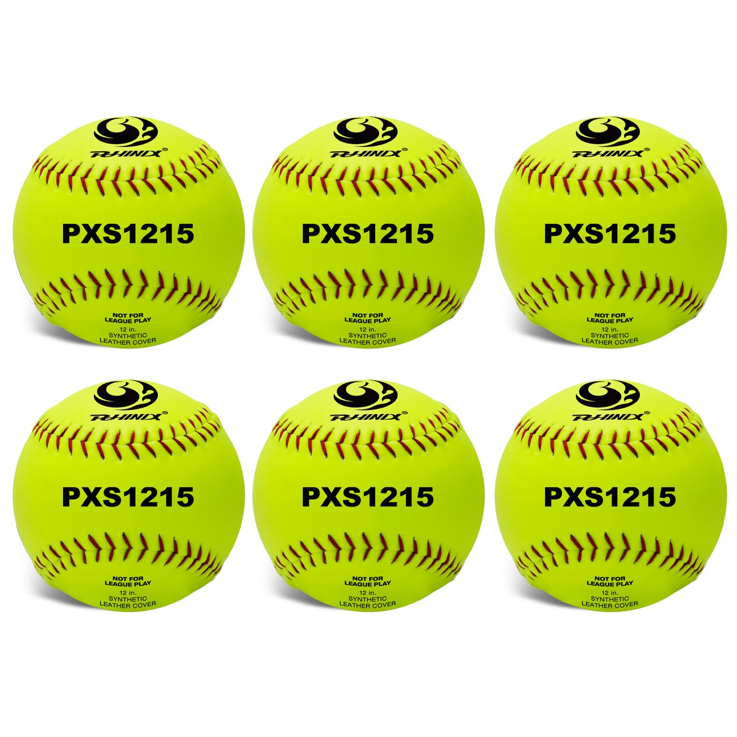 PHINIX Slow-Pitch Softballs with Cork Core - Official Game Balls for Adult Softball Leagues, Tournaments & Backyard Practice