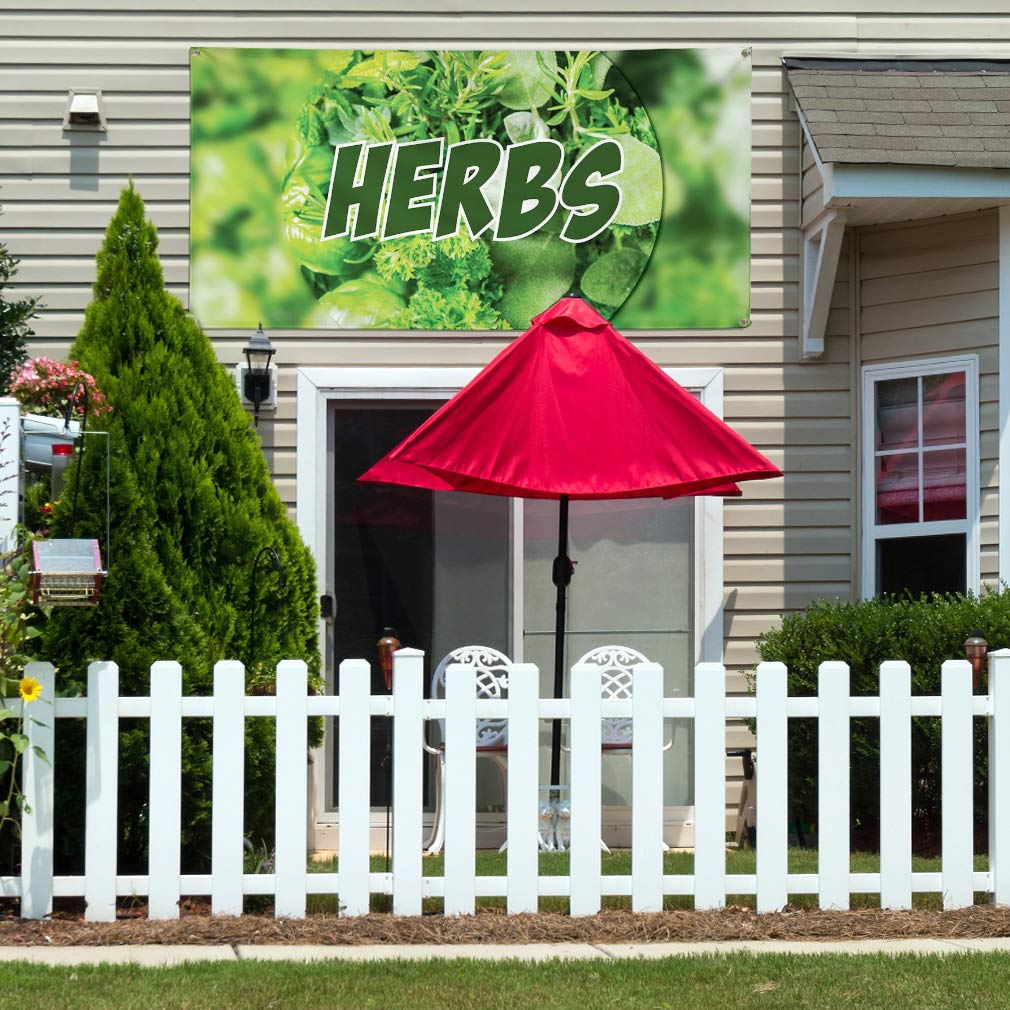 Premium Vinyl Banner - 60x144 Inches - Weatherproof Outdoor Advertising Sign for Herbs & Beverages - Industrial Yard Sign with 10 Grommets (Multiple Sizes Available) - Perfect for Farmers Markets, Garden Centers & Restaurant Promotions