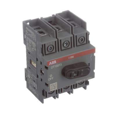 Non-Fusible Disconnect Switch 3 Pole 100A DIN Rail/Panel Mount OT100F3 - Perfect for Industrial Control Panels, Electrical Cabinets, and Automation Systems