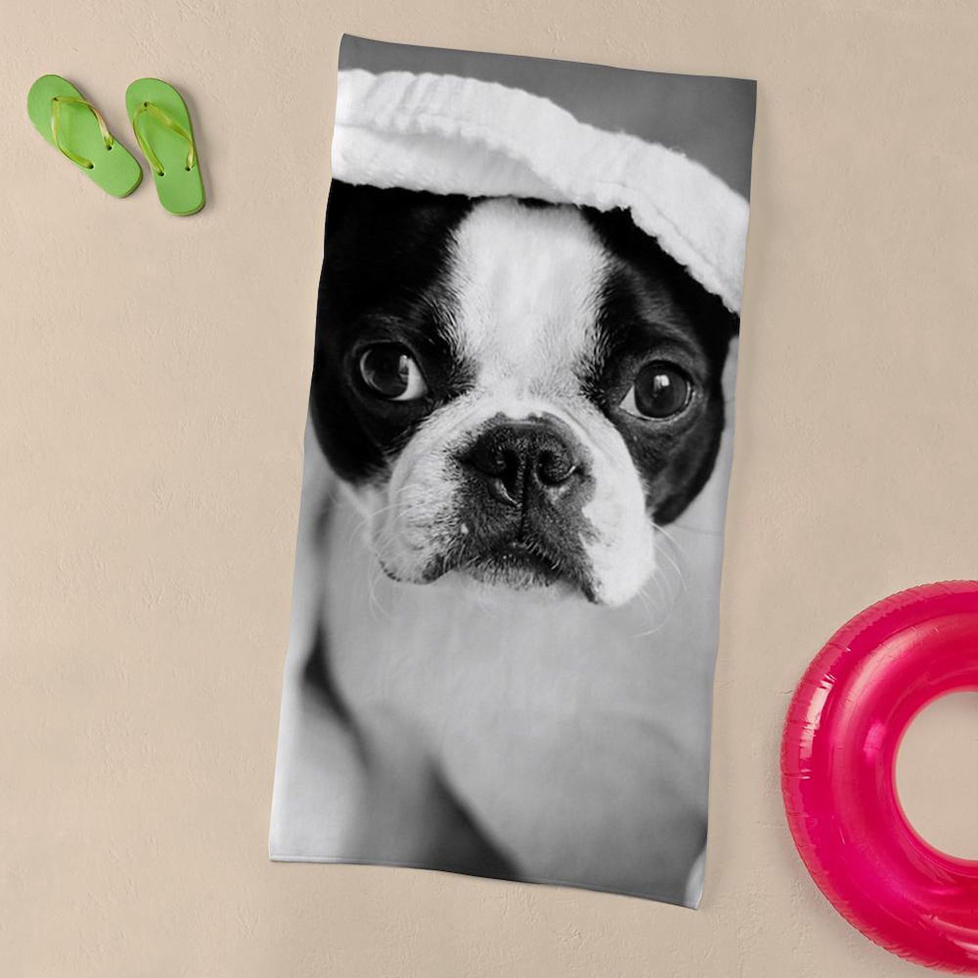 Boston Terrier Large Beach Towel - Soft, Absorbent & Unique Dog Design | Perfect for Pool, Beach, Vacation & Pet Lovers Gift