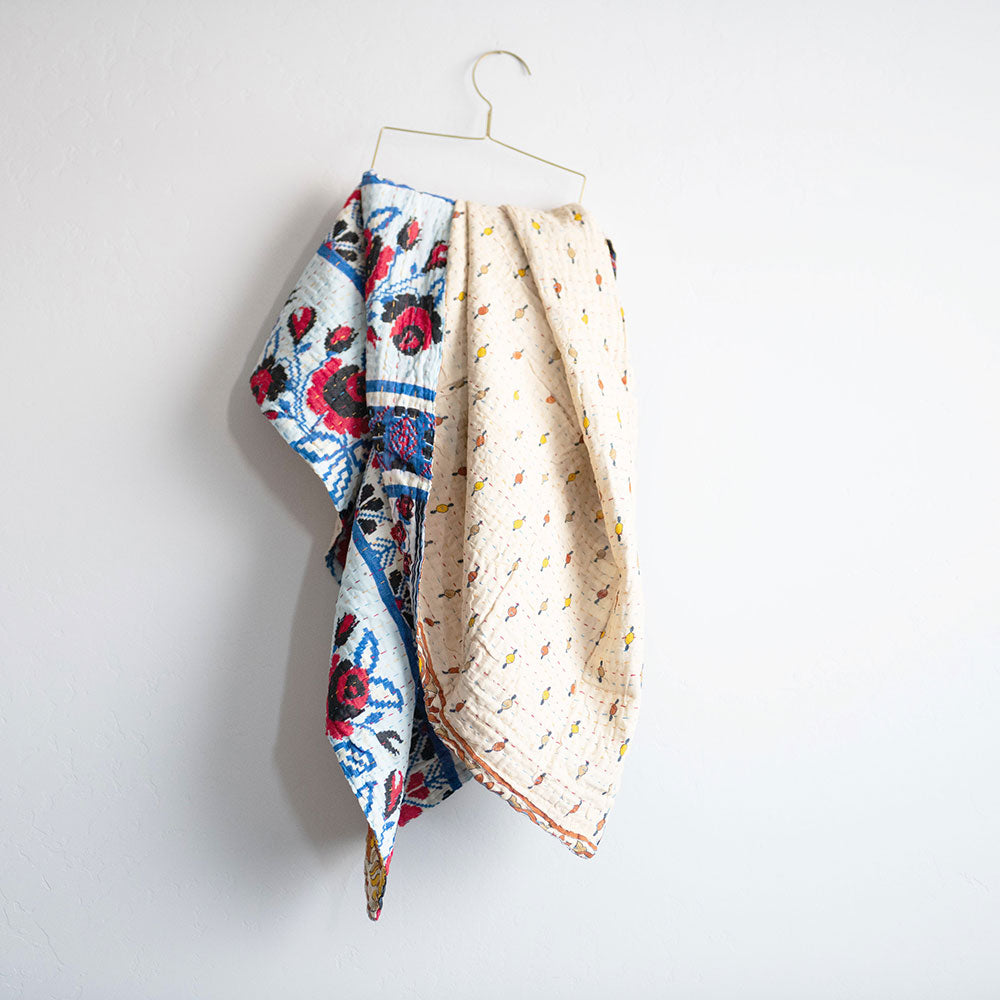 Soft Kantha Baby Blanket CB9070 - Handmade Cotton Swaddle Blanket for Newborns & Infants - Perfect for Nursery, Stroller, and Gift Giving