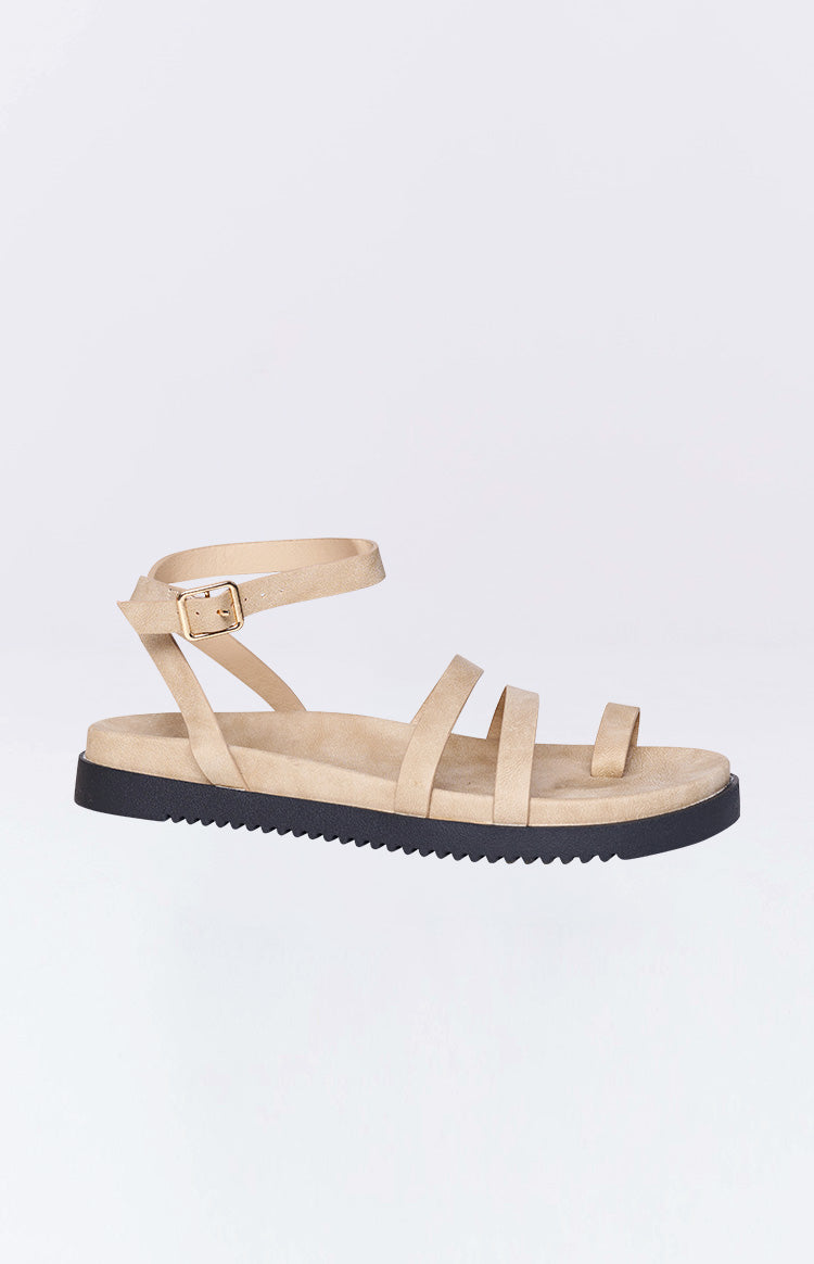 Billini Astrid Taupe Sandals for Women - Comfortable Summer Slide Sandals with Cushioned Footbed | Perfect for Beach, Vacation & Casual Outfits