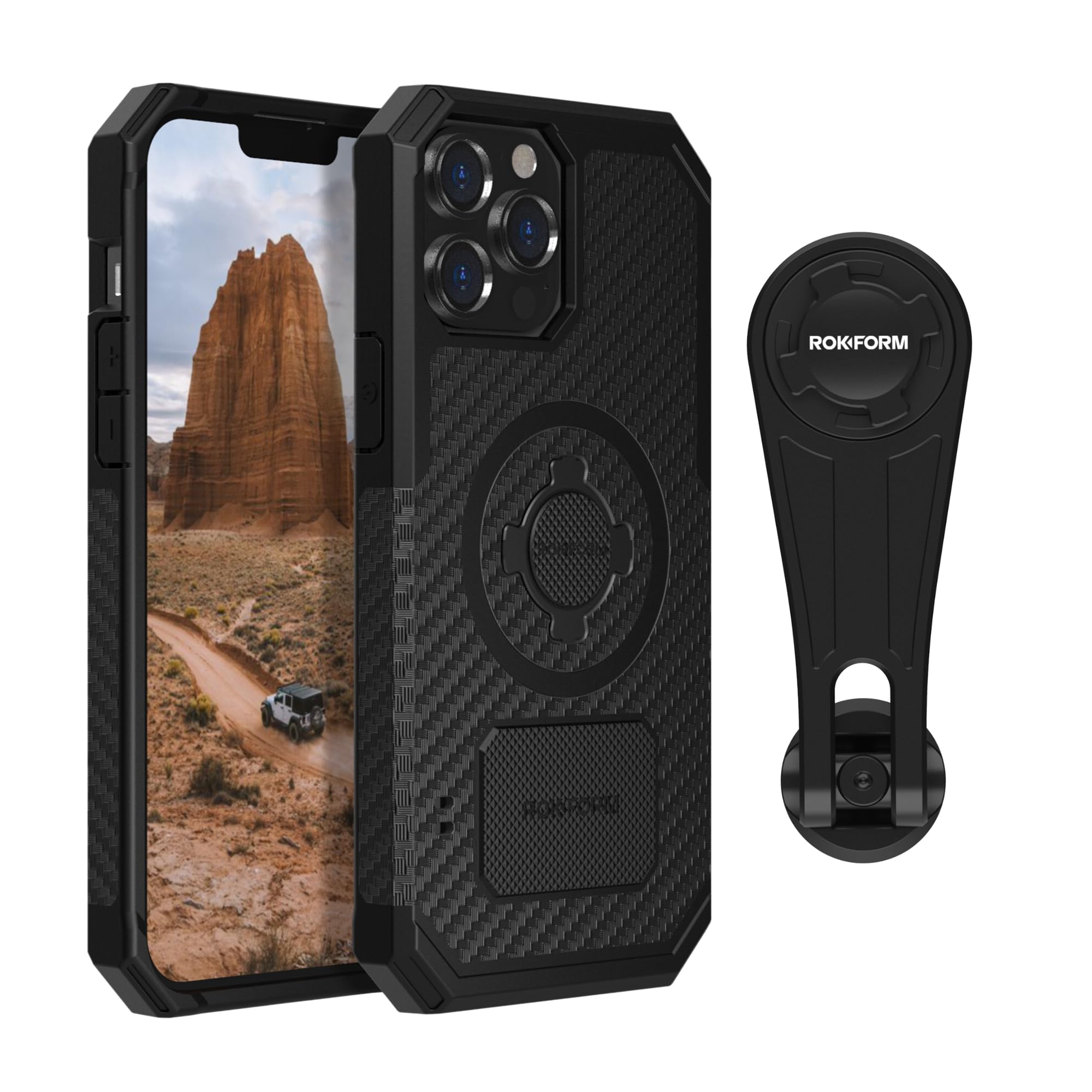 Rokform Rugged Case for iPhone 13 Pro Max with Pro Series Bike Mount - Durable Protective Cover & Secure Cycling Phone Holder for Outdoor Adventures, Motorcycle Rides & Active Lifestyles