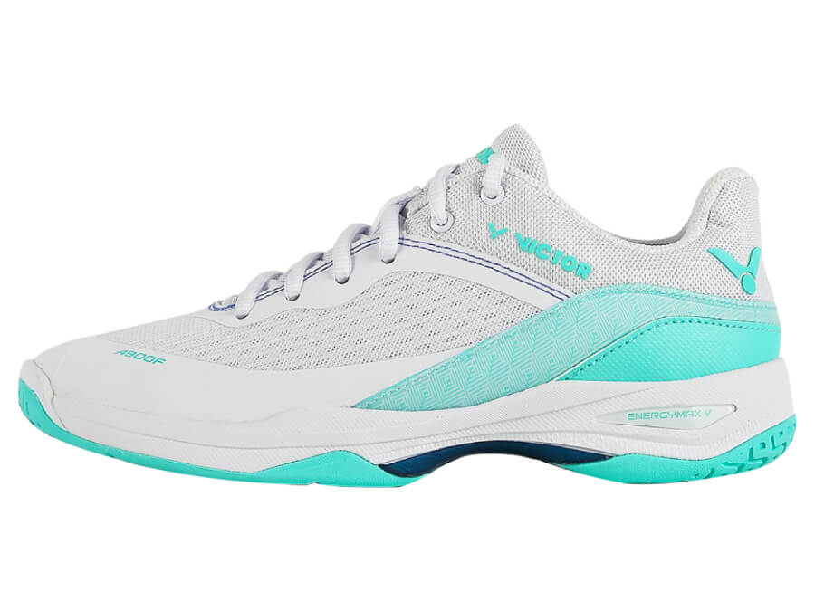 Victor A900F AR Badminton Shoes for Women - Lightweight & Breathable Court Shoes in Bright White/Cockatoo Green - Perfect for Badminton, Tennis & Indoor Sports