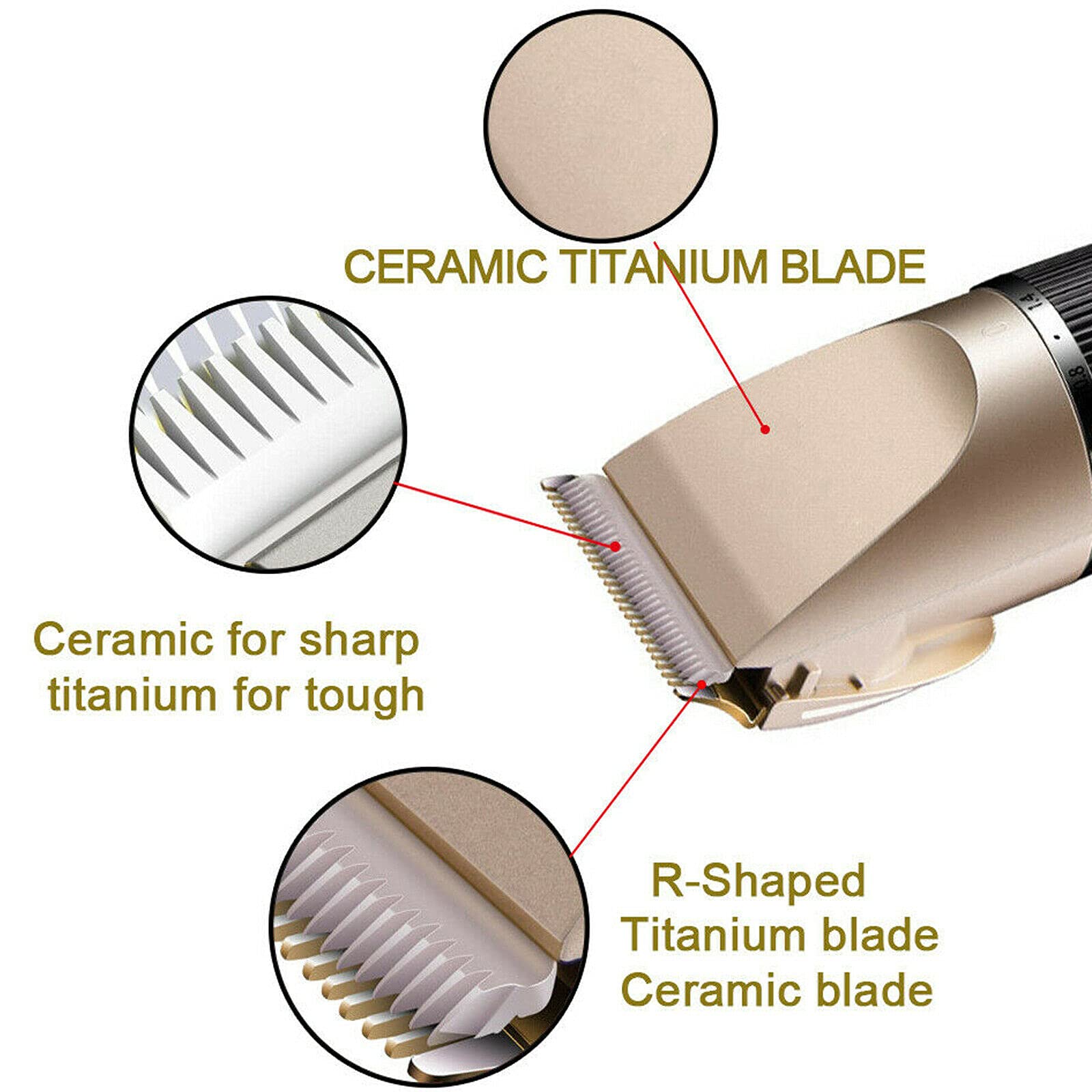 Professional Hair Clipper Kit for Men & Kids - USB Rechargeable Cordless Hair Trimmer with 4 Attachments | Home Barbering, DIY Haircuts, Beard & Mustache Grooming