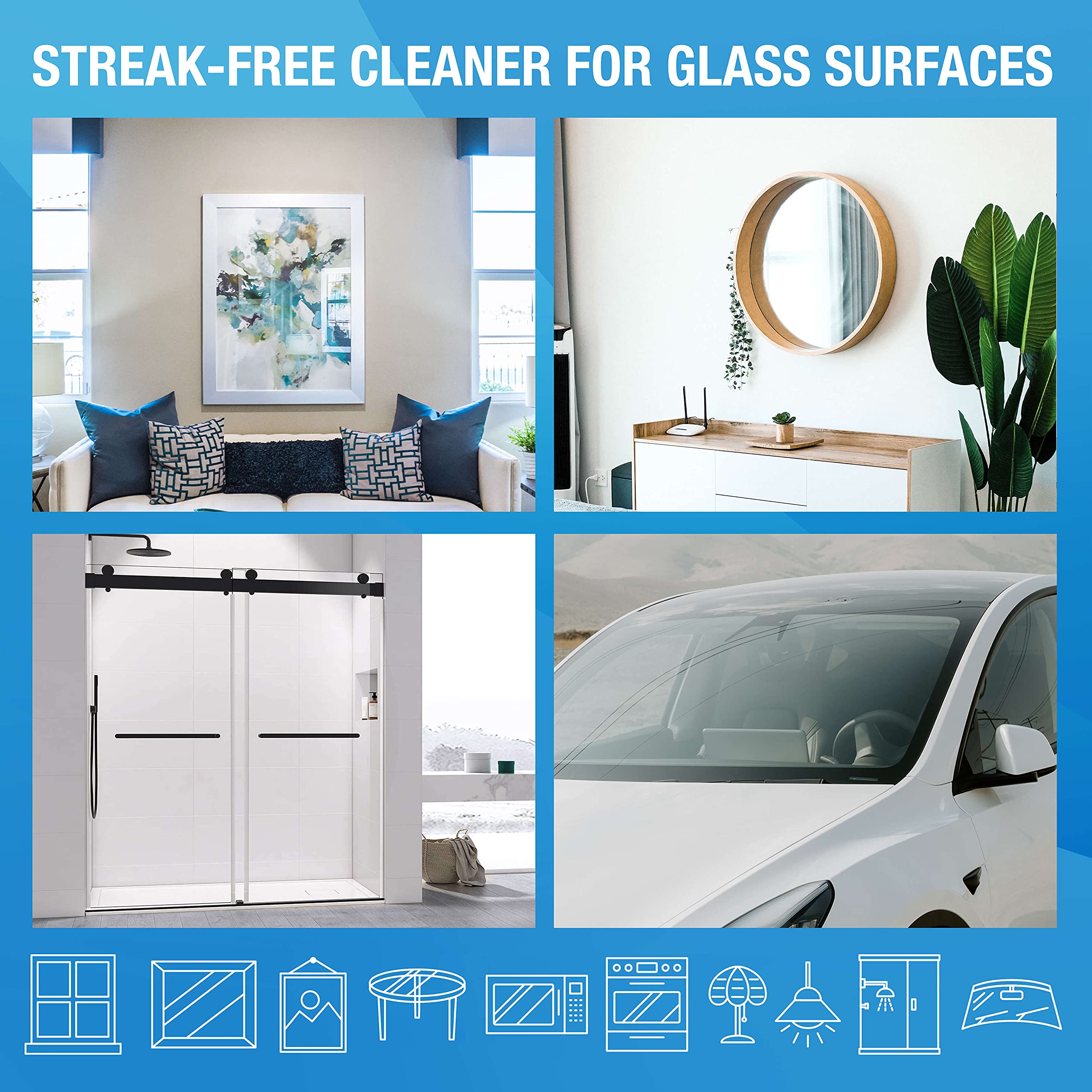 MiracleWipes for Glass - Streak-Free Disposable Cleaning Wipes (30 Count) - Perfect for Windows, Mirrors, Kitchen, Home & Car Cleaning - Leaves Crystal Clear Shine on All Glass Surfaces