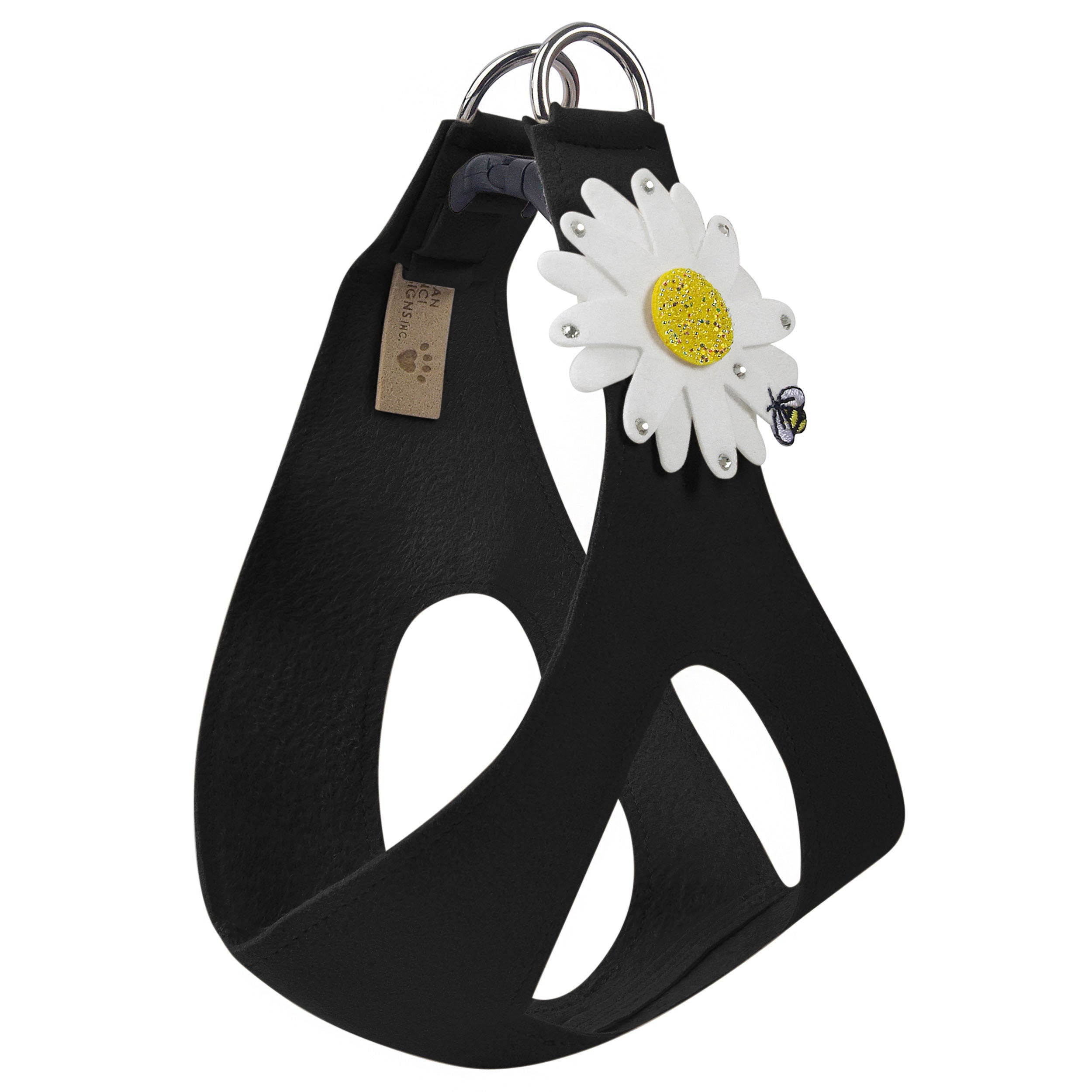 Large Daisy with AB Crystal Stellar Center Step-In Dog Harness - Classic Neutral Colors for Small to Medium Dogs | Perfect for Daily Walks, Training & Outdoor Adventures