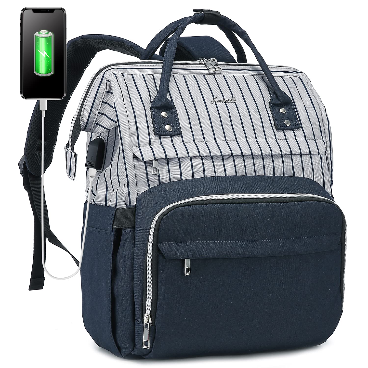 Upgraded 17 Inch Laptop Backpack for Women - Large Capacity Computer Work Bag, Stylish Bookbag for Office, School, and Travel