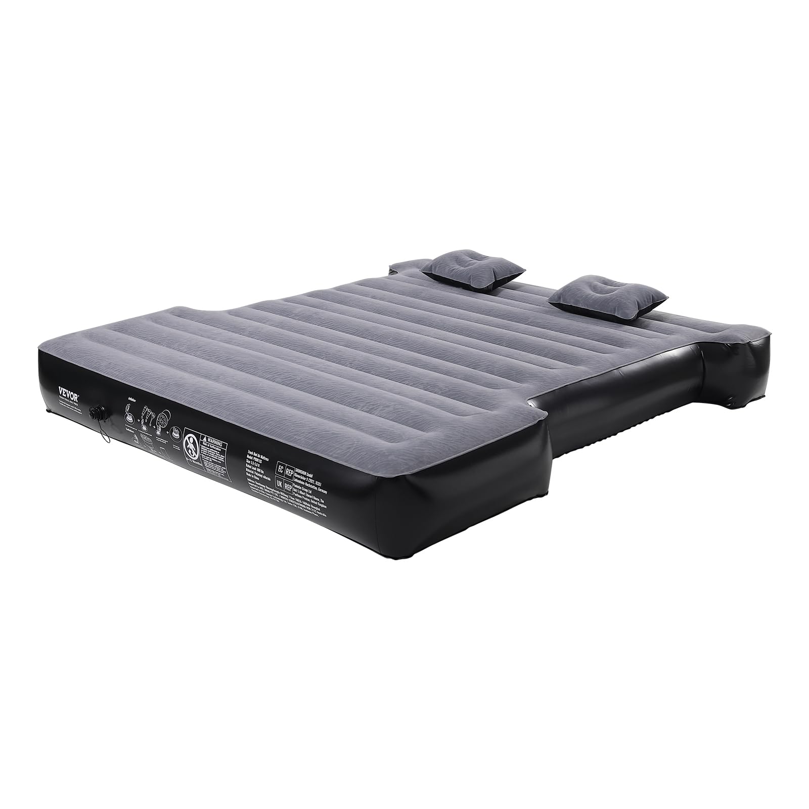 VEVOR Truck Bed Air Mattress for 5.5-5.8 ft Short Truck Beds - Inflatable Camping Mattress with 12V Air Pump, 2 Pillows & Carry Bag | Fits Silverado, RAM, F150, Sierra, Titan, Tundra | Perfect for Road Trips, Camping & Outdoor Adventures