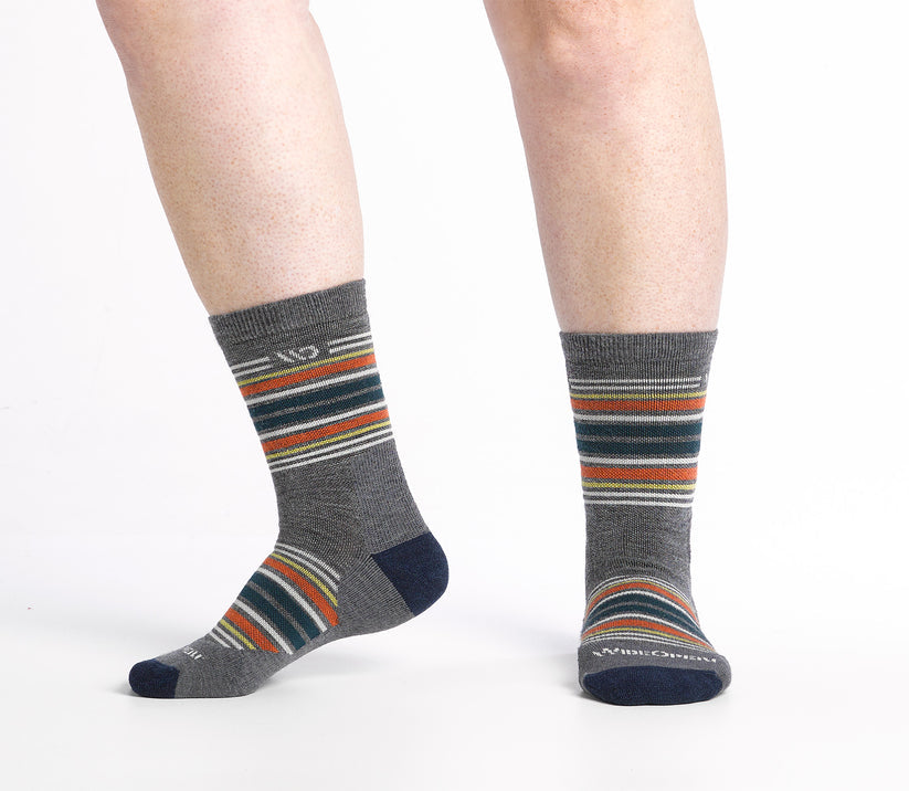 Multi Stripe Cushioned Micro Crew Socks for Men & Women - Soft Comfortable Athletic Socks for Running, Gym, Yoga & Everyday Wear