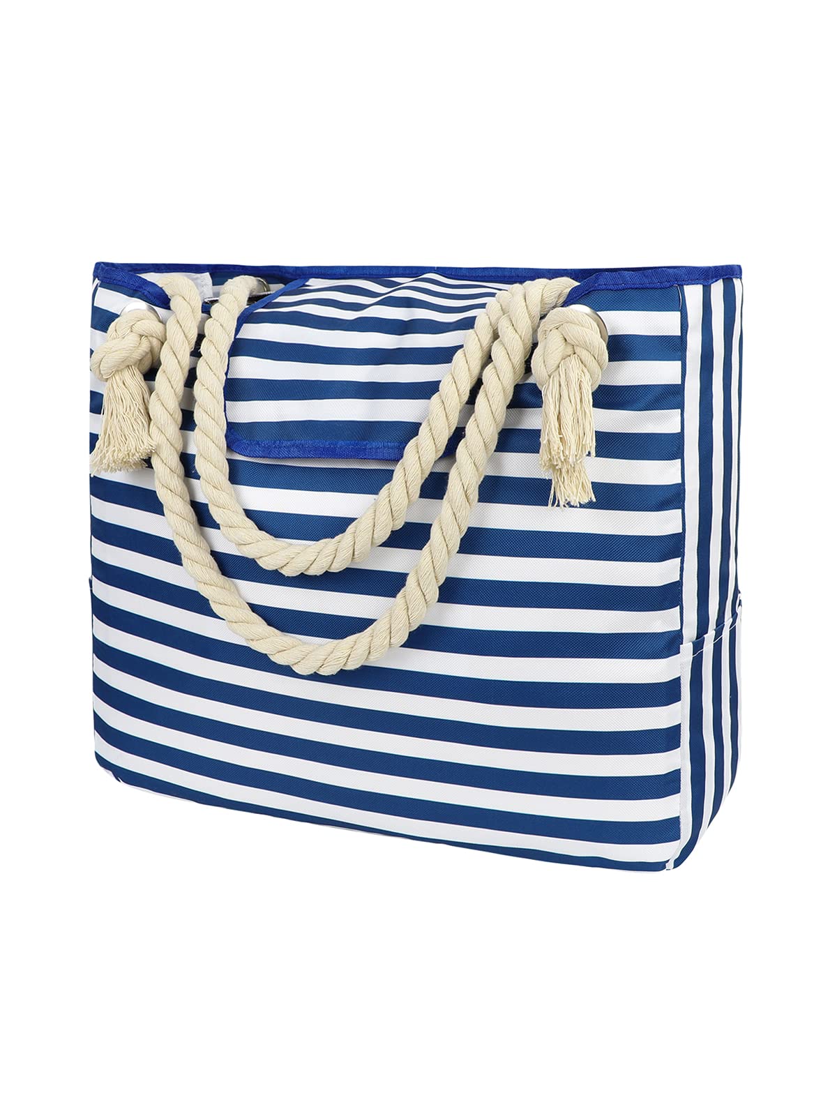 Waterproof Sandproof Extra Large Beach Tote Bag for Women - Canvas Pool Bag with Rope Handles & Multiple Pockets | Perfect for Beach Trips, Swimming, Travel & Summer Outings