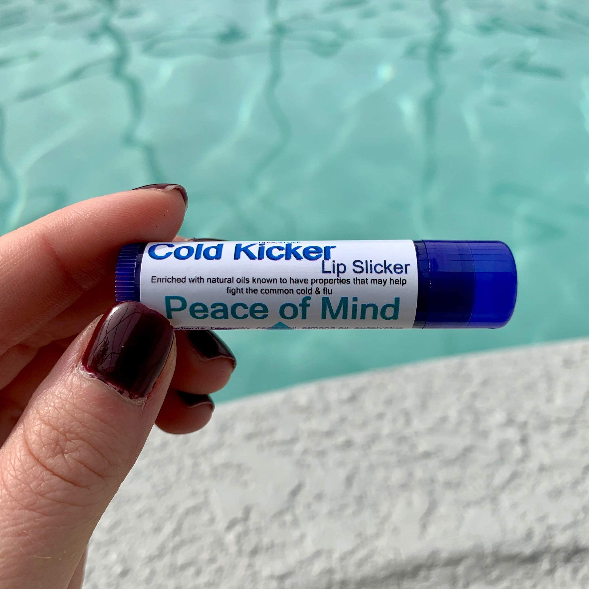 Diva Stuff Cold Kicker Lip Slicker - Soothing Menthol Lip Balm with Nourishing Formula, Peace of Mind Flavor | Hydrating Lip Care for Dry, Chapped Lips - Perfect for Winter, Outdoor Activities & Daily Moisturizing