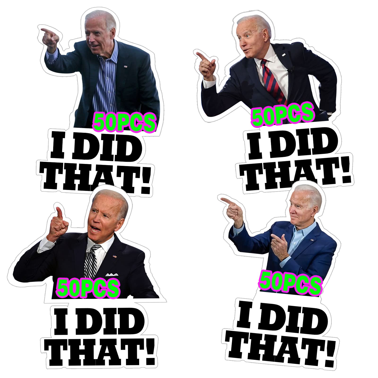 200Pcs Funny Joe Biden 'I Did That' Stickers - 3 Inch Vinyl Decals for Cars, Laptops, Windows - Perfect for Political Humor, Prank Gifts & Office Decor