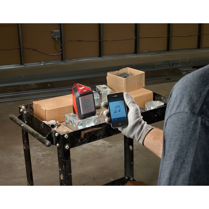 2592 20 M12 12V Lithium-Ion Cordless Wireless Jobsite Speaker - Tool Only - Perfect for Construction Sites, Workshops & Outdoor Work