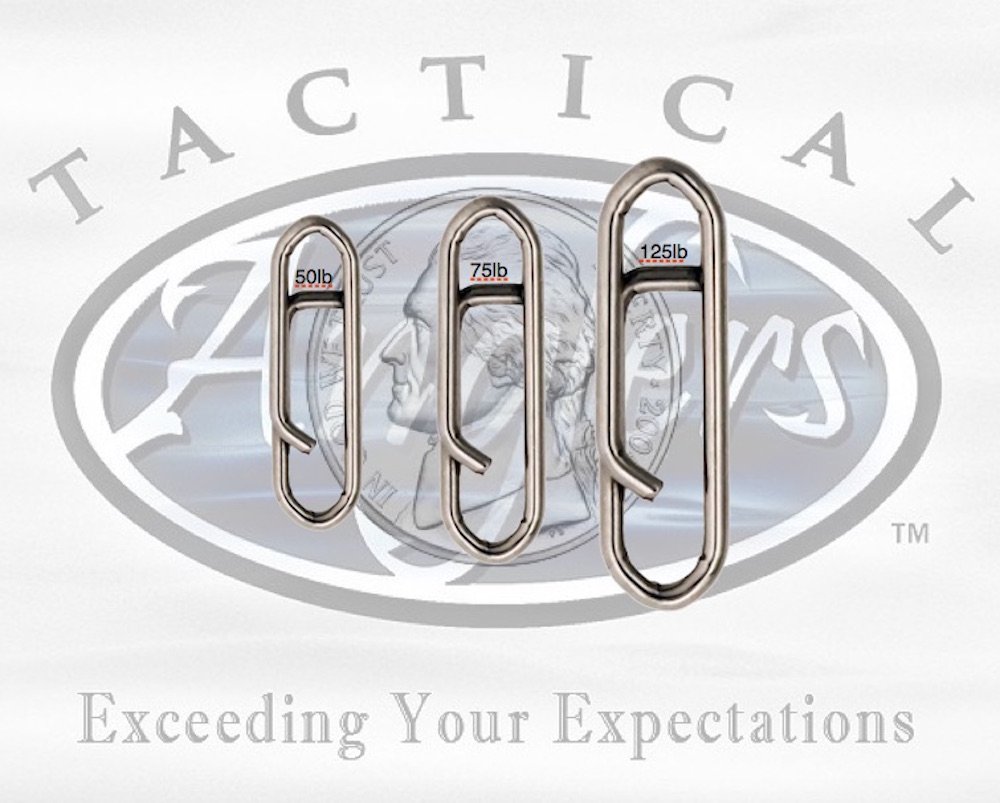 TACTICAL ANGLER'S Power Clips - Heavy Duty Fishing Snap Clips for Saltwater & Freshwater - Ideal for Lure Rigs, Leader Connections & Tackle Organization