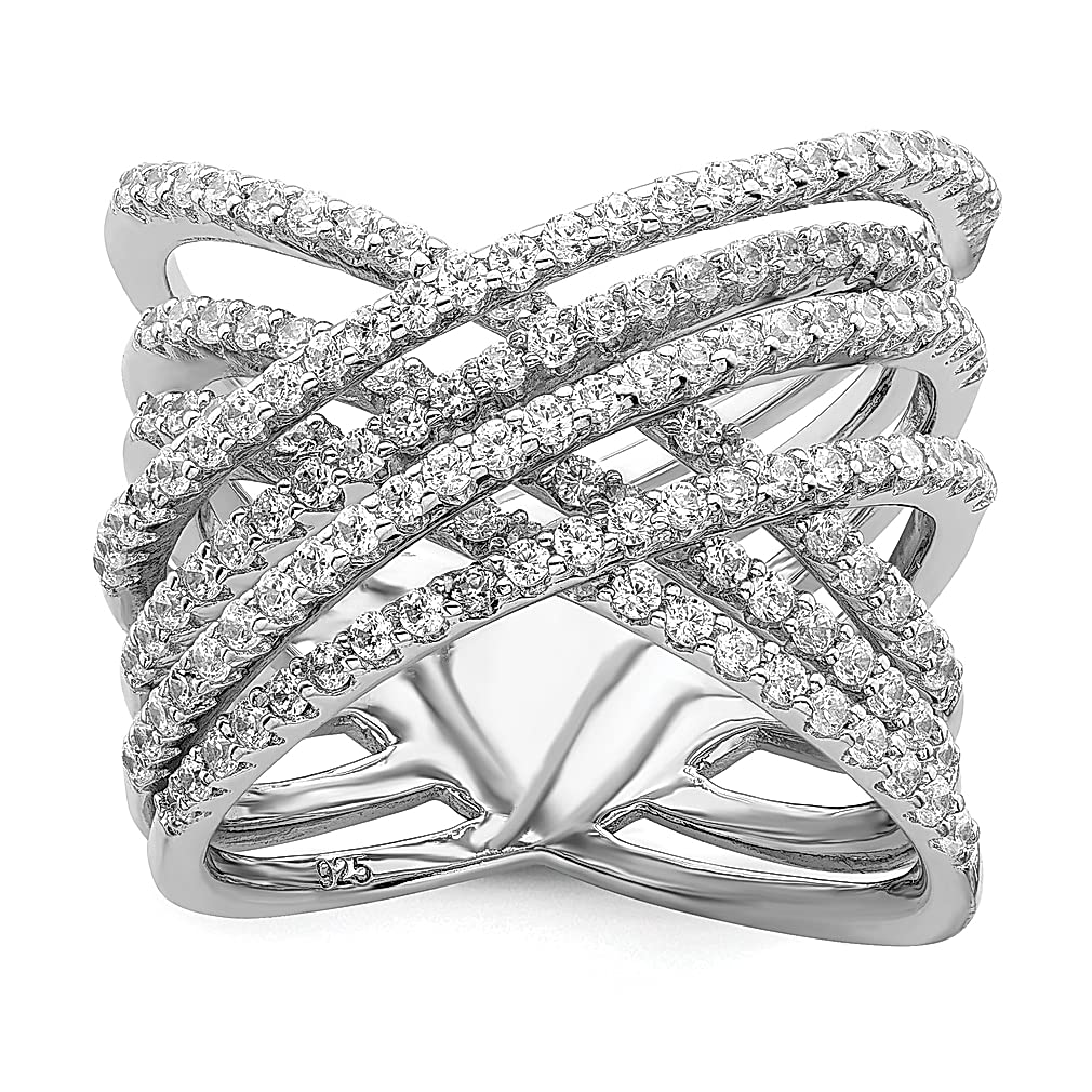 925 Sterling Silver 159 Stone Cubic Zirconia CZ Ring for Women - Elegant Fine Jewelry Gift for Her - Perfect for Anniversaries, Birthdays & Special Occasions