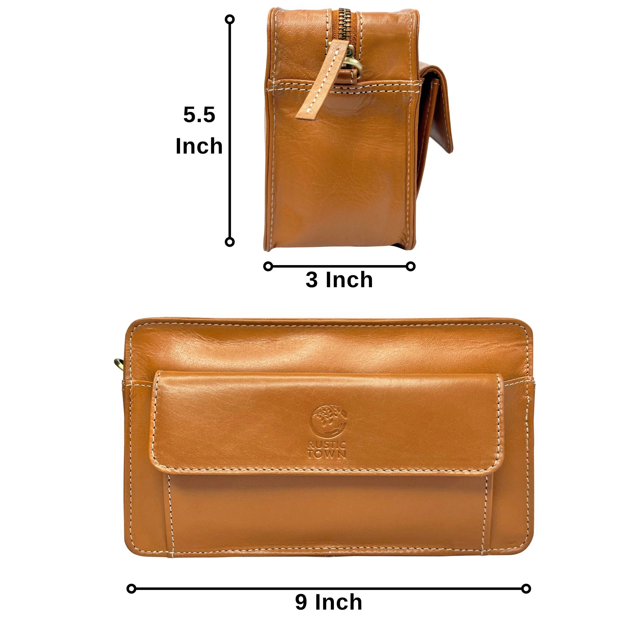 Premium Genuine Leather Men's Clutch Bag - Slim Travel Wallet & Wristlet Handbag for Business, Dating & Night Out