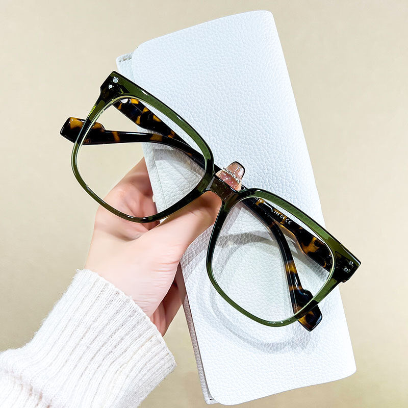 Stylish Women's Large Frame Ultra Lightweight Anti Blue Light Reading Glasses - Perfect for Computer Work, Reading & Screen Time Protection