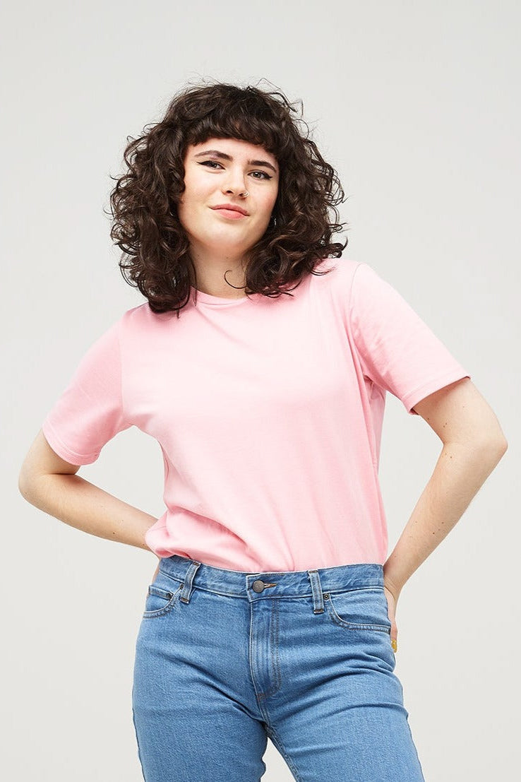 Women's Short Sleeve T-Shirt - Soft Cotton Casual Pink Top for Everyday Wear | Perfect for Summer, Workouts & Lounge