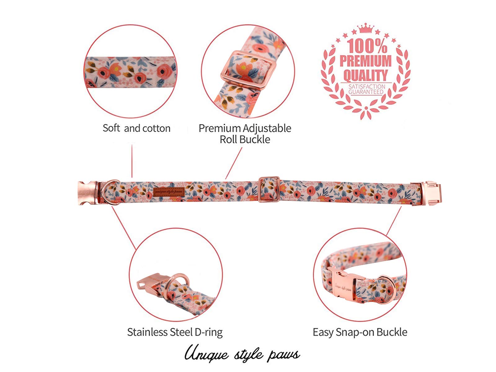 Stylish Adjustable Dog & Cat Collar with Bow Tie - Unique Paws Design for Small, Medium & Large Pets - Perfect for Parties, Photos & Special Occasions