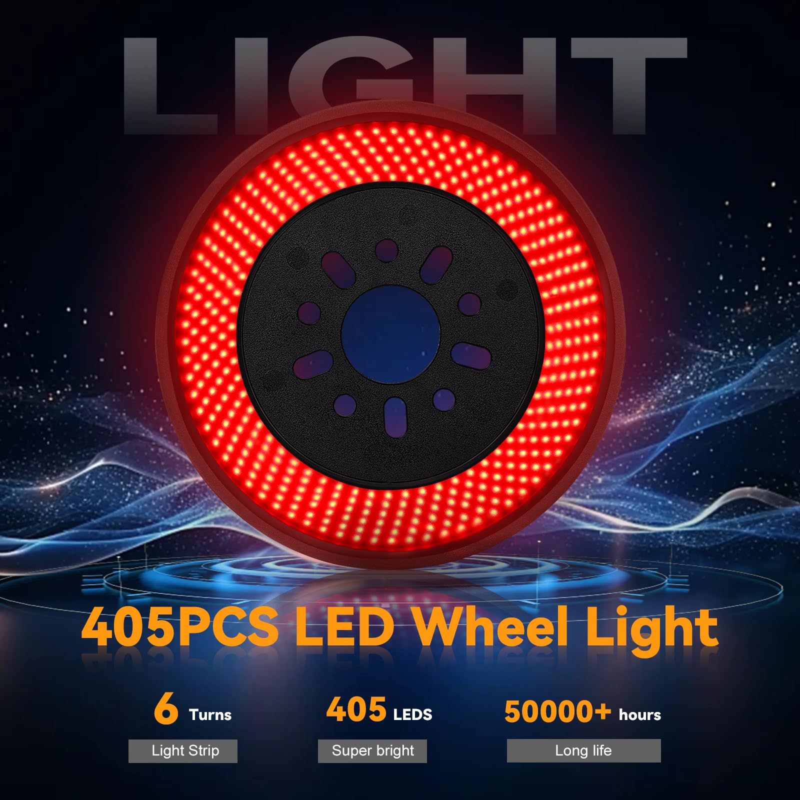 6 Ring 405PCS LED Spare Tire Brake Light for 2007-2018 Jeep Wrangler JK JKU YJ TJ - Plug-N-Play 3rd Brake Light, Red Rear Tail Light Accessories - Perfect for Off-Roading & Night Driving Safety