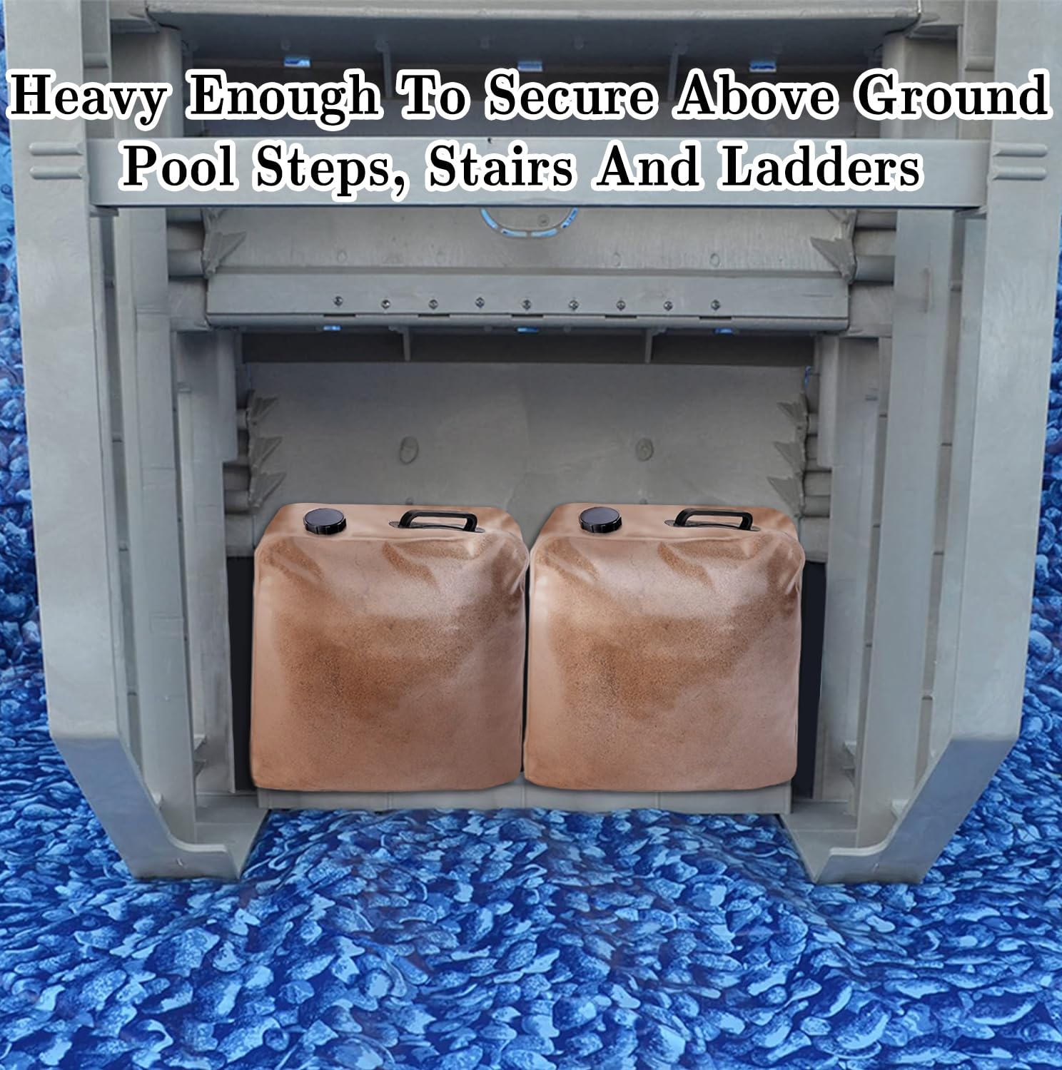 2 Pack Heavy Duty Plastic Sand Bags for Pools - Universal Above Ground Pool Weights for Entry Systems, Steps & Ladders (Sand Not Included) | Perfect for Stabilizing Pool Equipment & Preventing Floating Accessories
