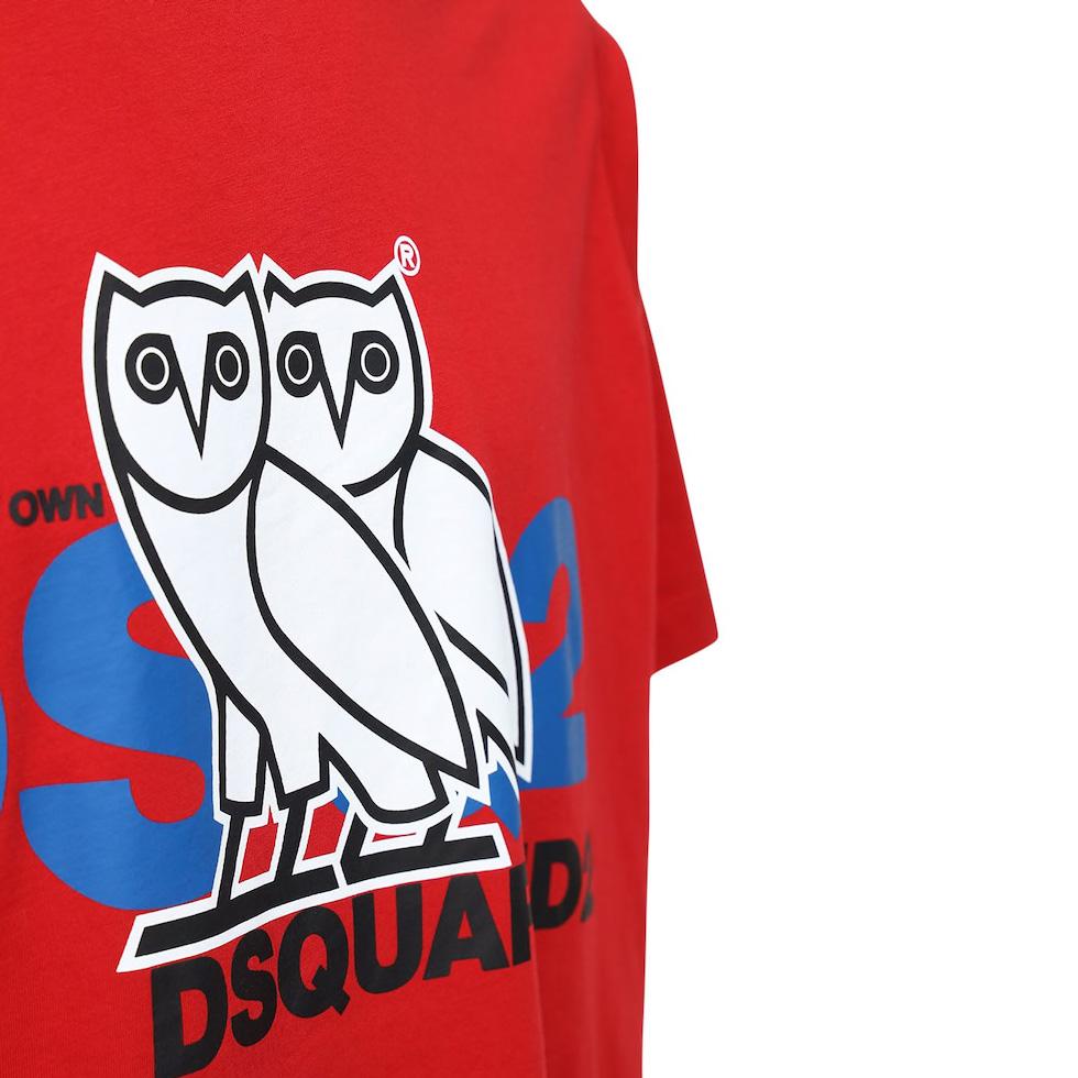 DSQUARED2 x Drake Official Logo T-Shirt for Men - 100% Cotton Graphic Tee - Streetwear Fashion for Concerts & Casual Outfits