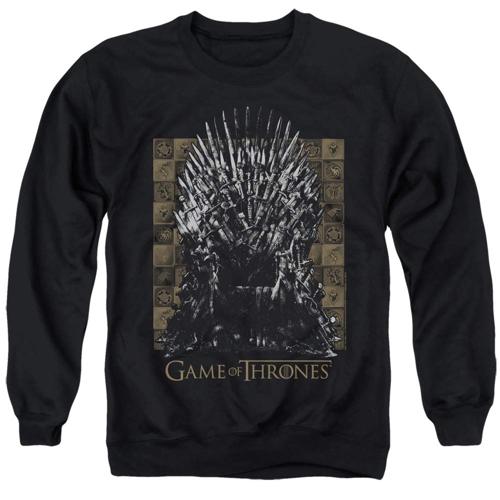 Game of Thrones Iron Throne Unisex Adult Crewneck Sweatshirt - Official Licensed Merchandise - Perfect for Cosplay, Halloween & GOT Fans