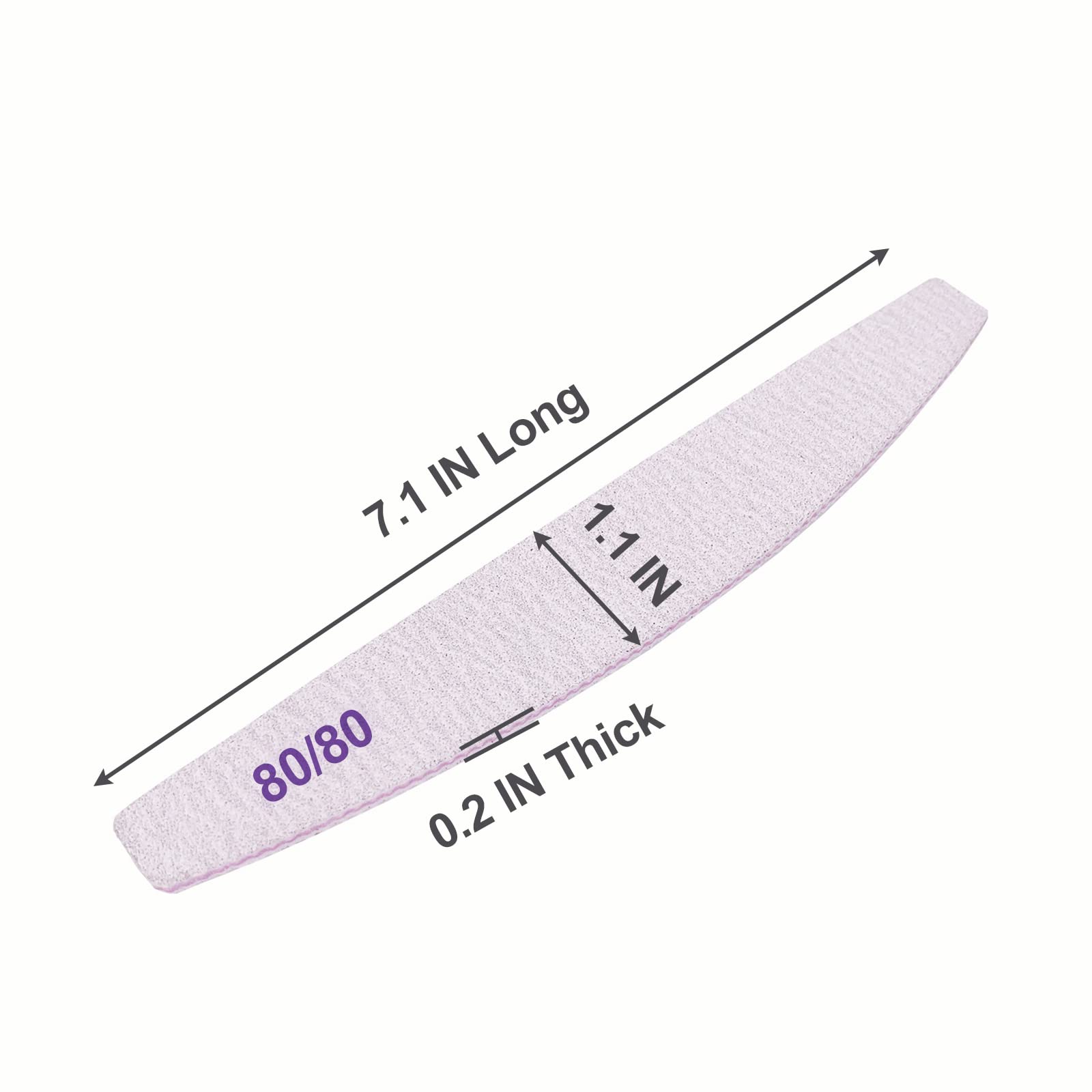80/80 Grit Nail Files (10 Pack) - Professional Double Sided Emery Boards for Acrylic & Gel Nails - Coarse Washable Reusable Manicure Tools - Perfect for Salon, Home Nail Care & DIY Manicures