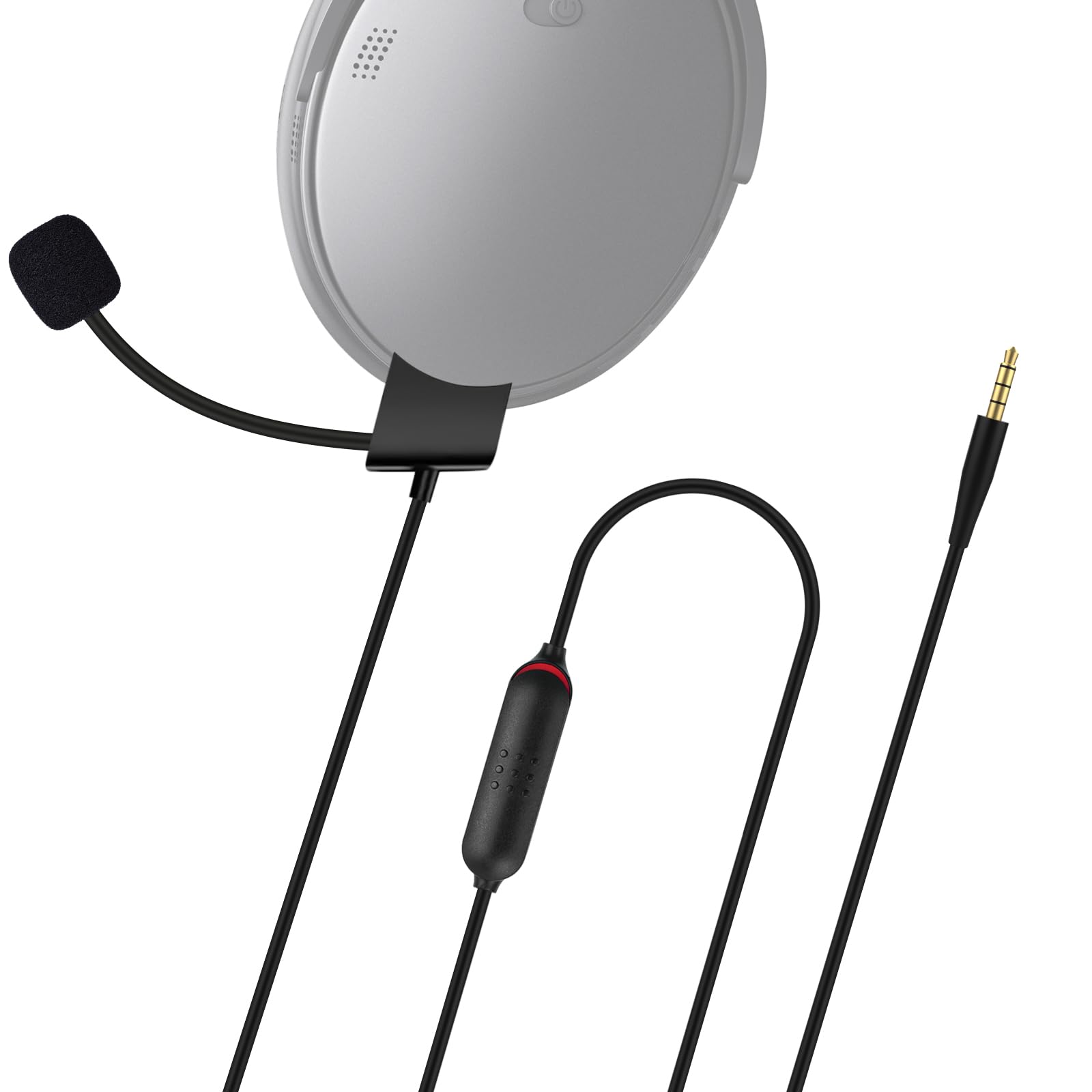 Alitutumao Replacement Boom Microphone Cable for Bose QuietComfort 35 QC35 & QC35 II Headphones - with Mute Button, Compatible with PC, Laptop, PS4, PS5, Xbox One Controller - Perfect for Gaming, Online Meetings & Voice Chat