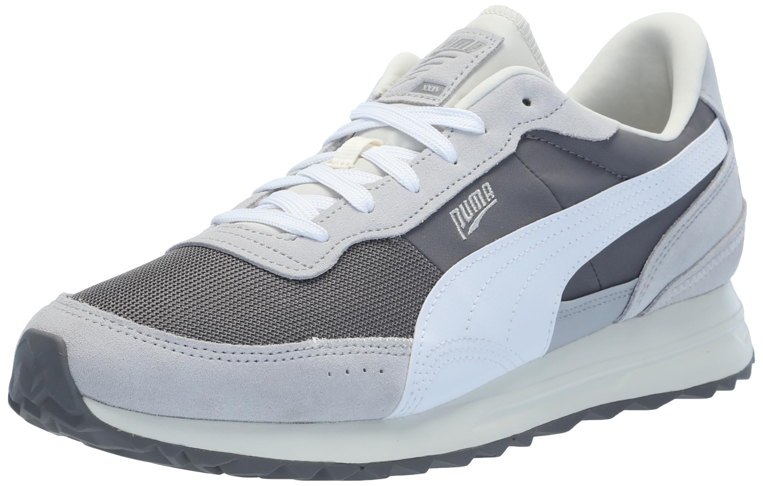 PUMA Men's Road Rider Sneaker - Lightweight Running Shoes for Men, White/Cast Iron, Size 8 | Comfortable Athletic Shoes for Jogging, Gym Workouts & Casual Wear