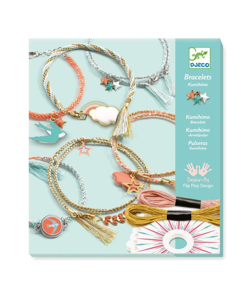Celeste Kumihimo Bracelet Kit by Djeco - DIY Japanese Braiding Craft Set for Kids & Teens - Perfect for Friendship Bracelets, Jewelry Making & Creative Gifts