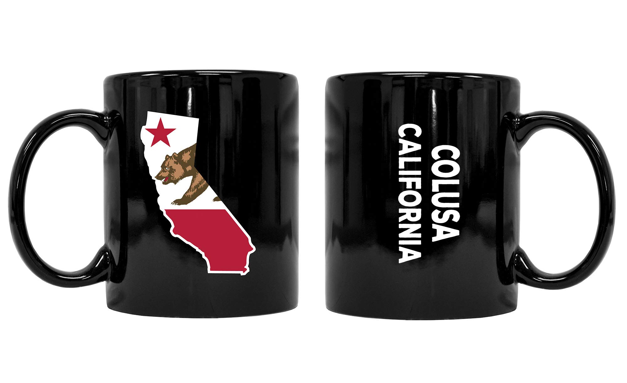 R&R Imports Colusa California Souvenir Black Ceramic Coffee Mug - 15oz Travel Mug for Office, Camping & Gifts (Black)